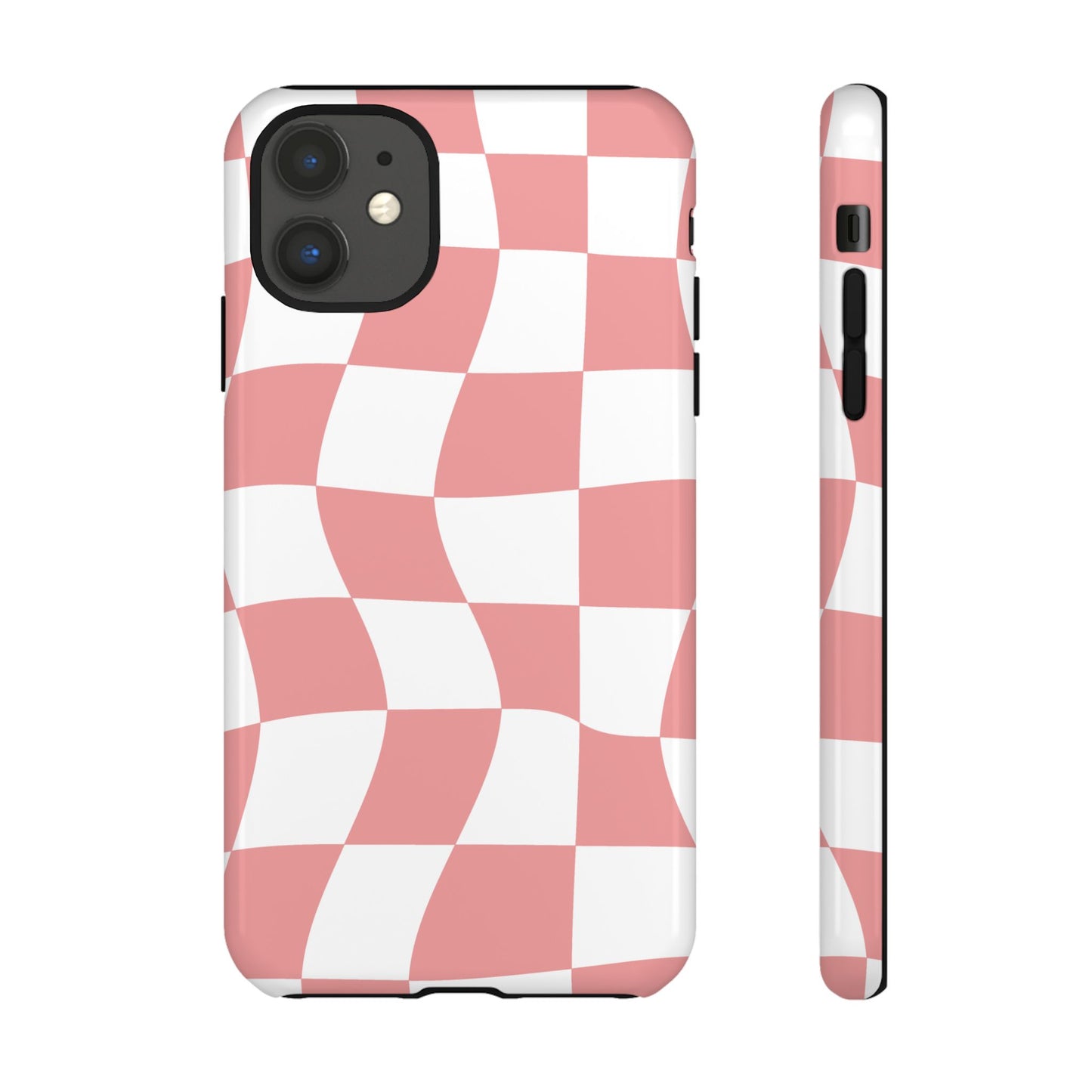 Wavy Pink Chequered Tough Case