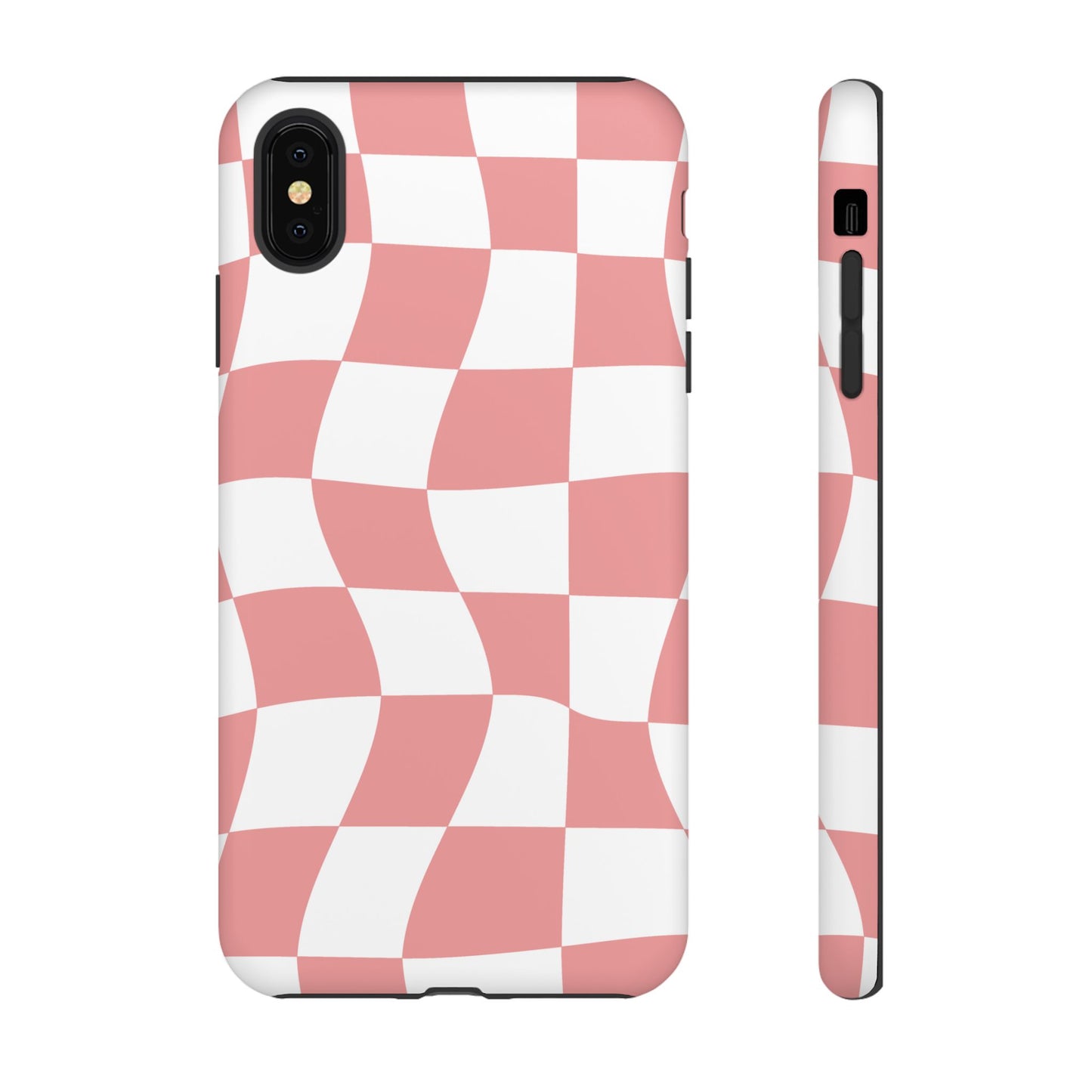 Wavy Pink Chequered Tough Case
