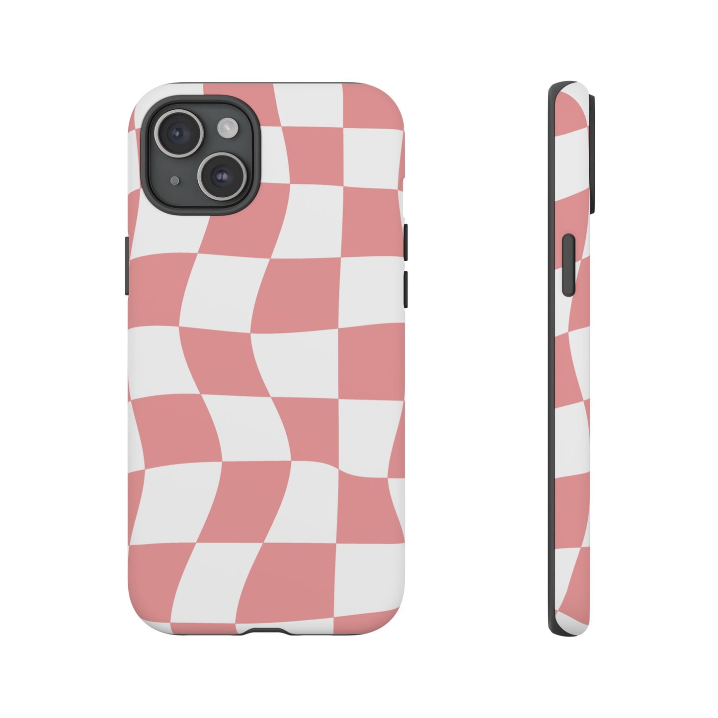 Wavy Pink Chequered Tough Case