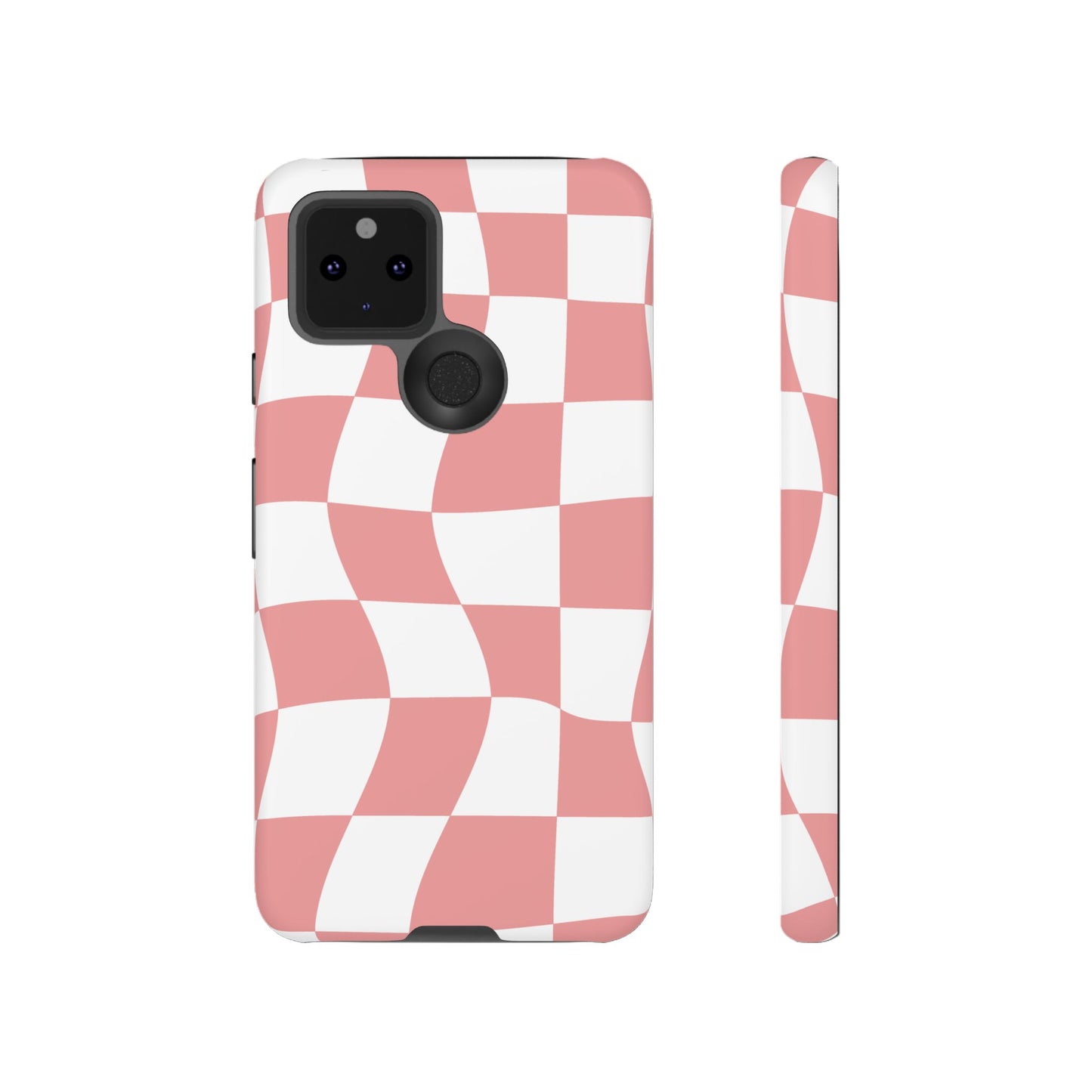 Wavy Pink Chequered Tough Case