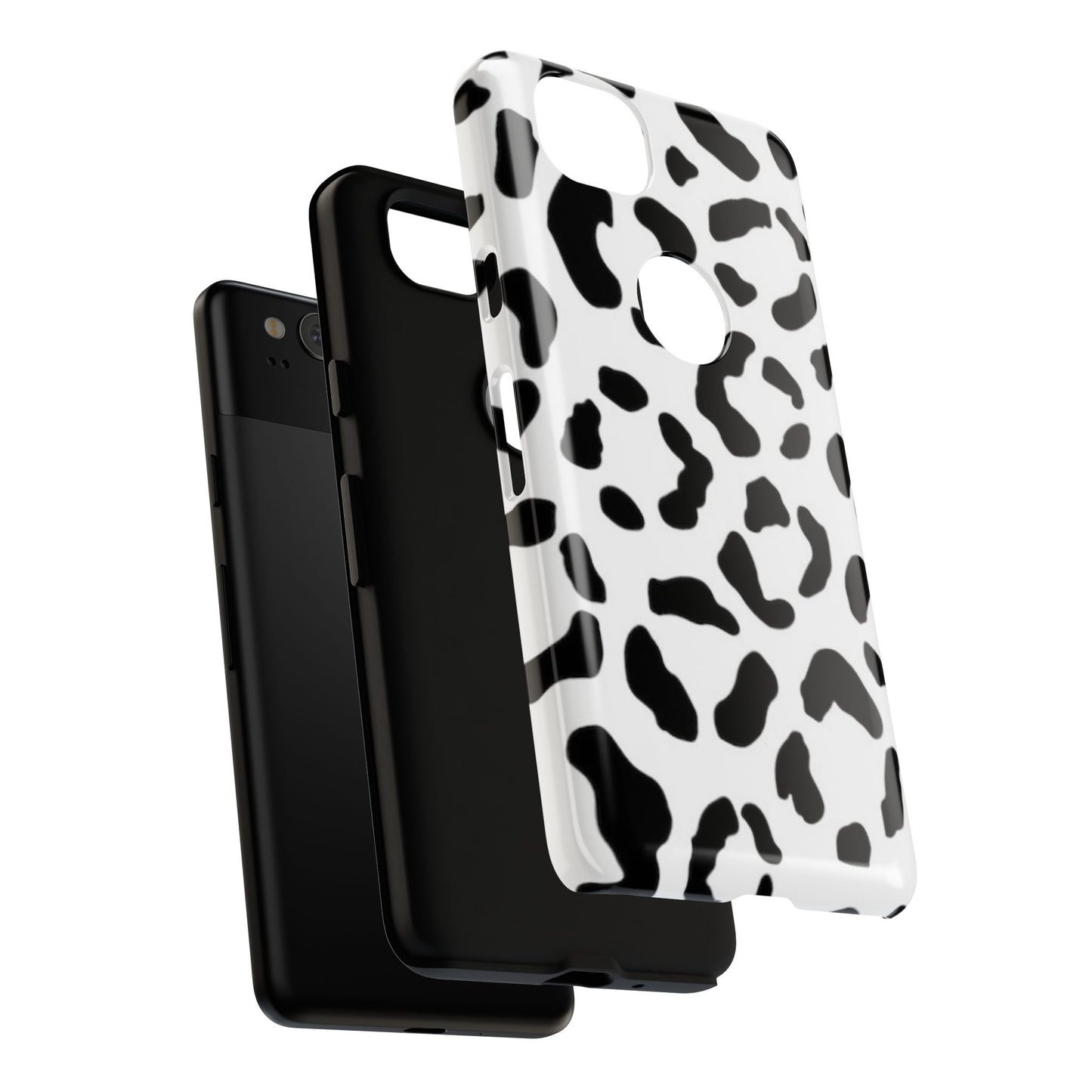 Black and White Leopard Print Tough Case