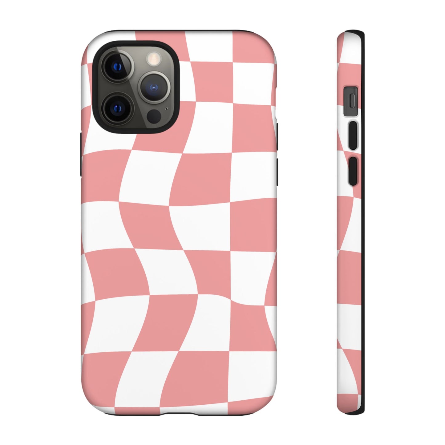 Wavy Pink Chequered Tough Case