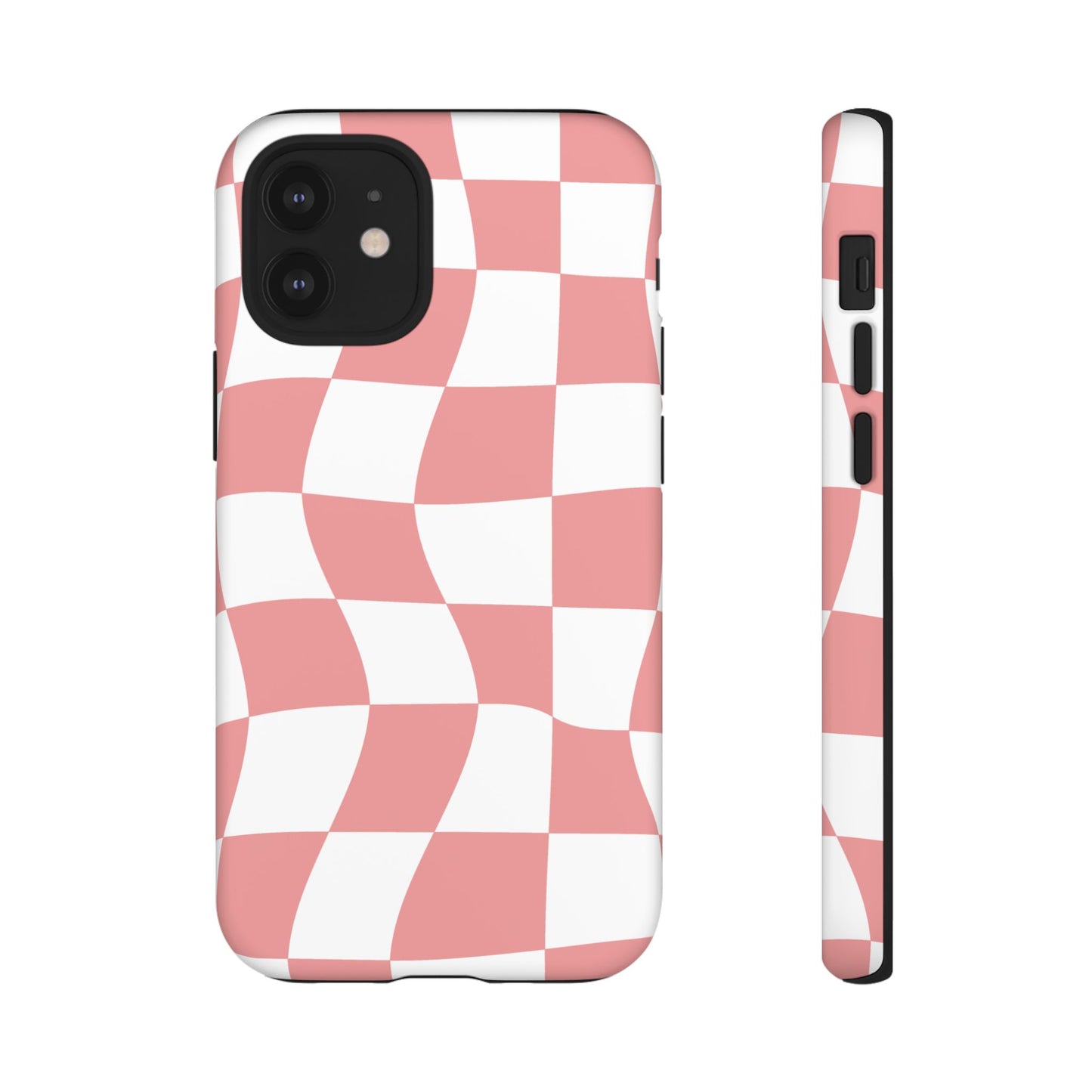 Wavy Pink Chequered Tough Case