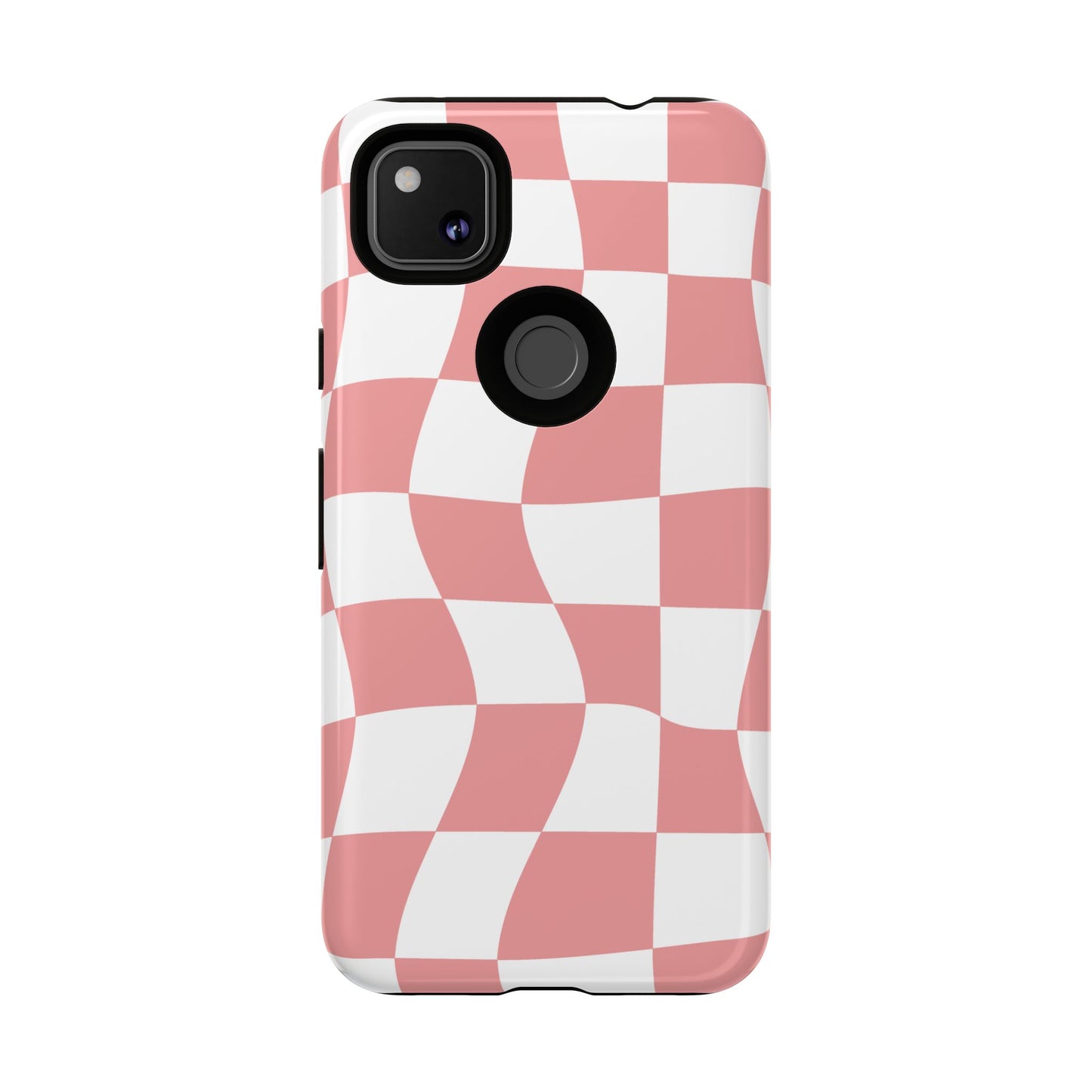 Wavy Pink Chequered Tough Case