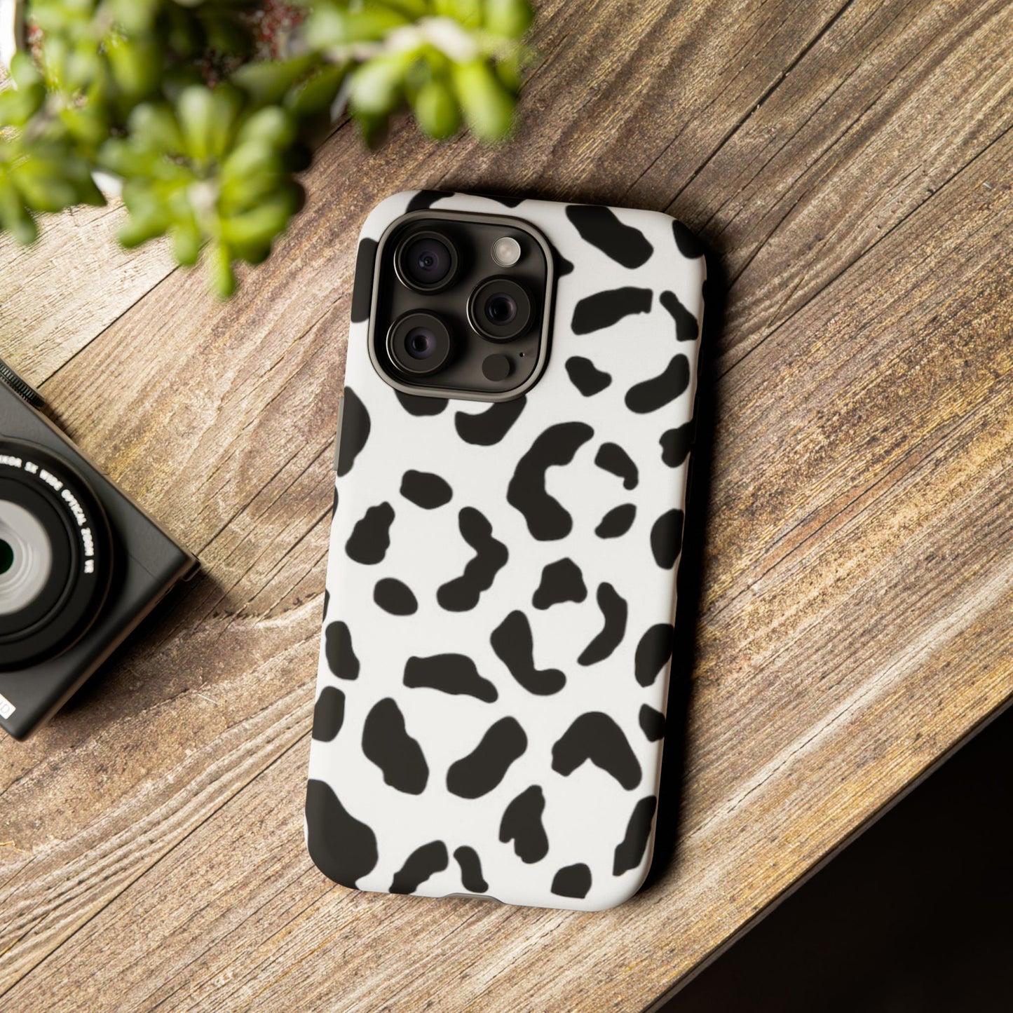 Black and White Leopard Print Tough Case
