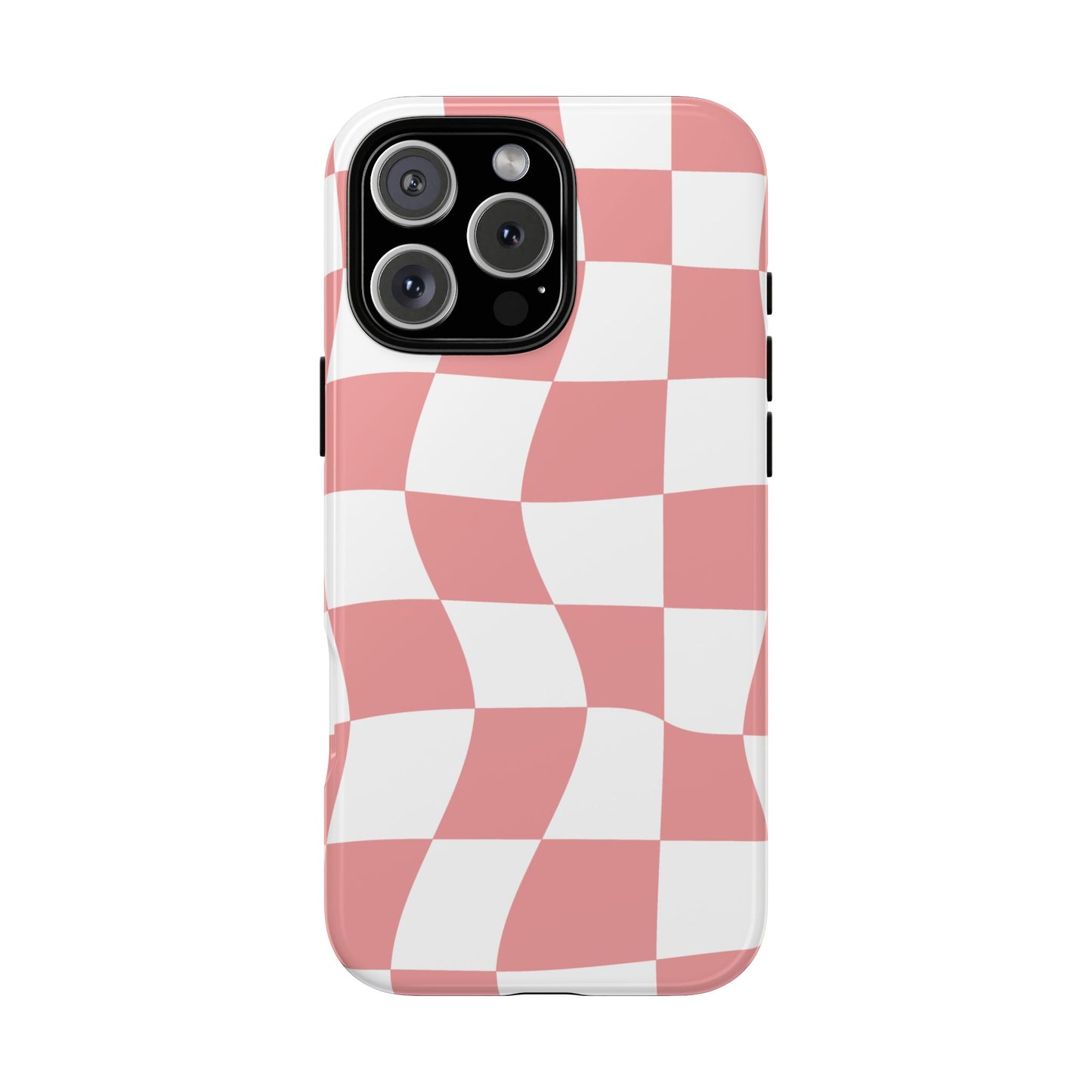 Wavy Pink Chequered Tough Case