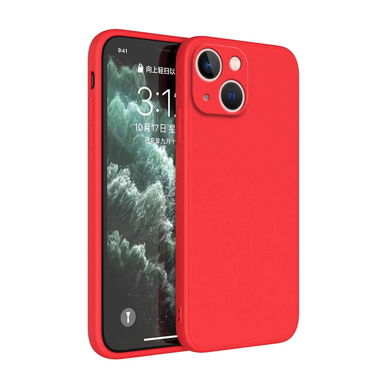 Square Square Liquid Silicone Phone Case for iPhone