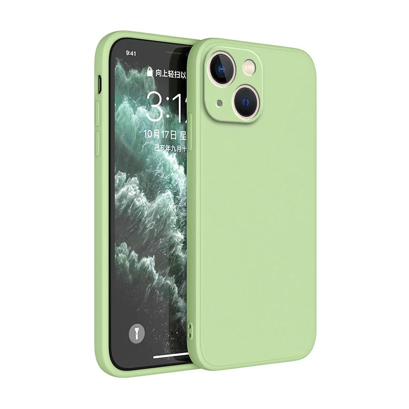 Square Square Liquid Silicone Phone Case for iPhone