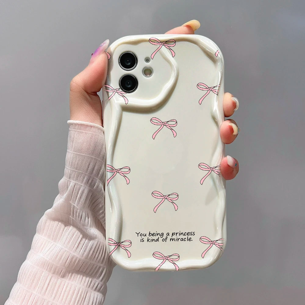 Pink Bow Knot Phone Case For iPhone