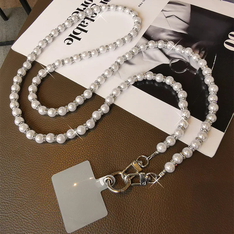 Long Pearl Phone Lanyard