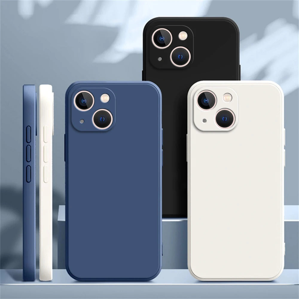 Square Square Liquid Silicone Phone Case for iPhone