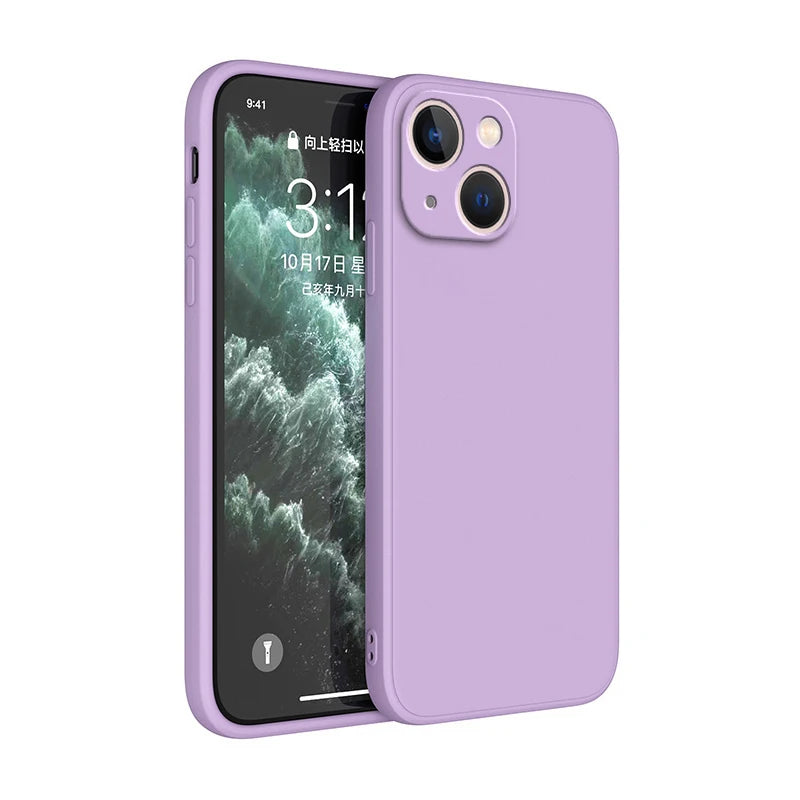 Square Square Liquid Silicone Phone Case for iPhone