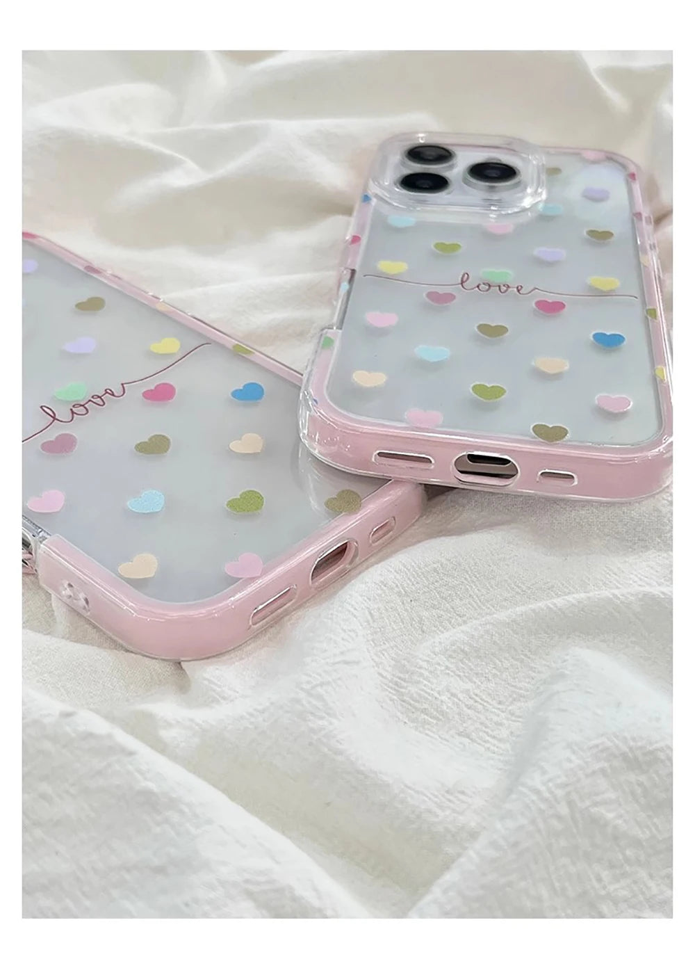 Cute Colorful Love Heart Phone Case for iPhone