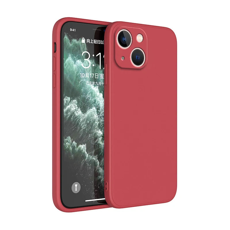 Square Square Liquid Silicone Phone Case for iPhone