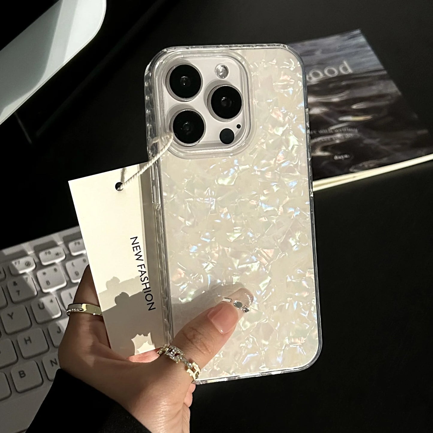 Luxury Glitter Shell Pattern Laser Phone Case For iPhone