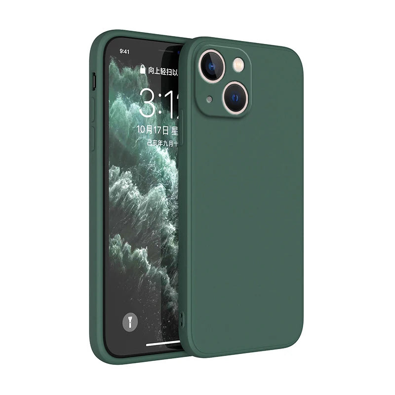 Square Square Liquid Silicone Phone Case for iPhone