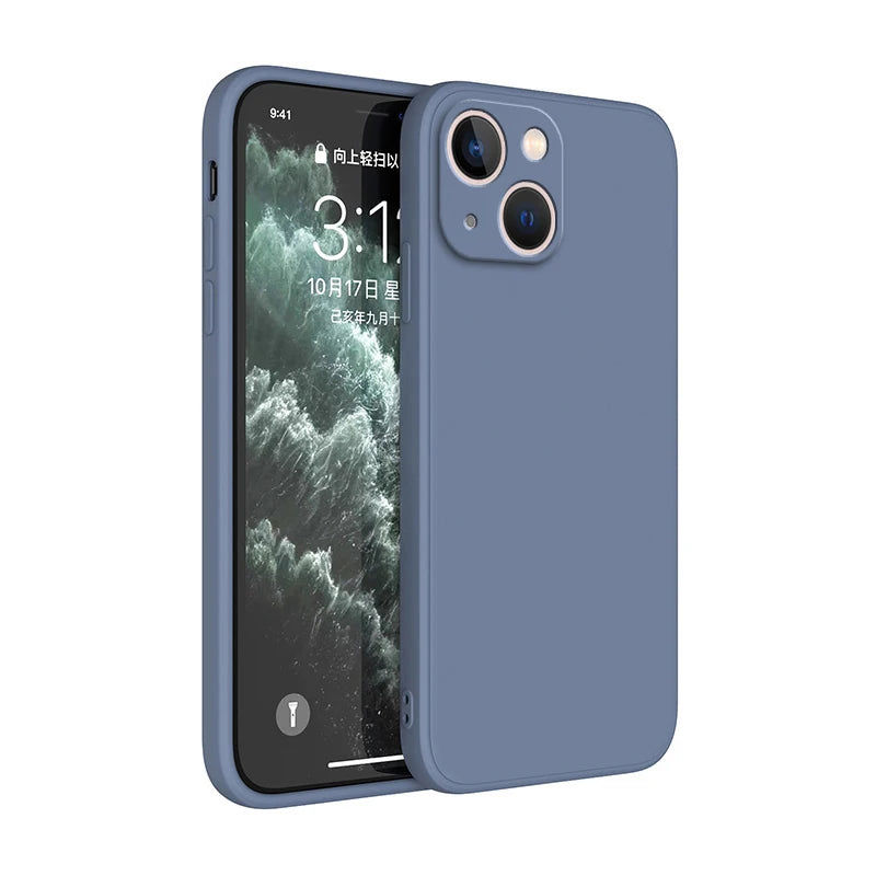 Square Square Liquid Silicone Phone Case for iPhone