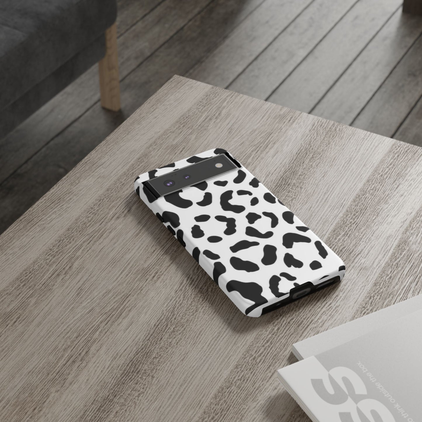 Black and White Leopard Print Tough Case
