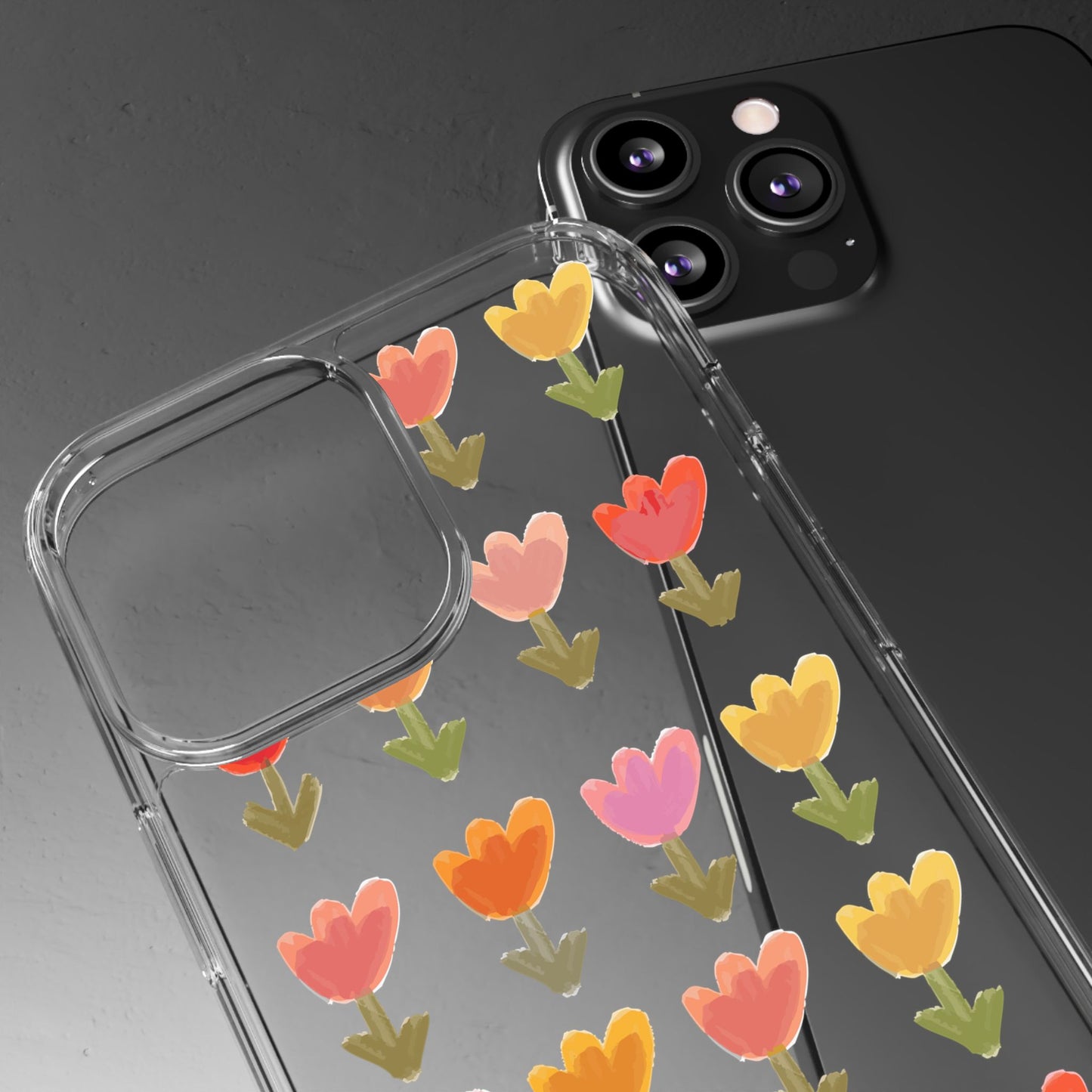 Pastel Flowers Clear Phone Case