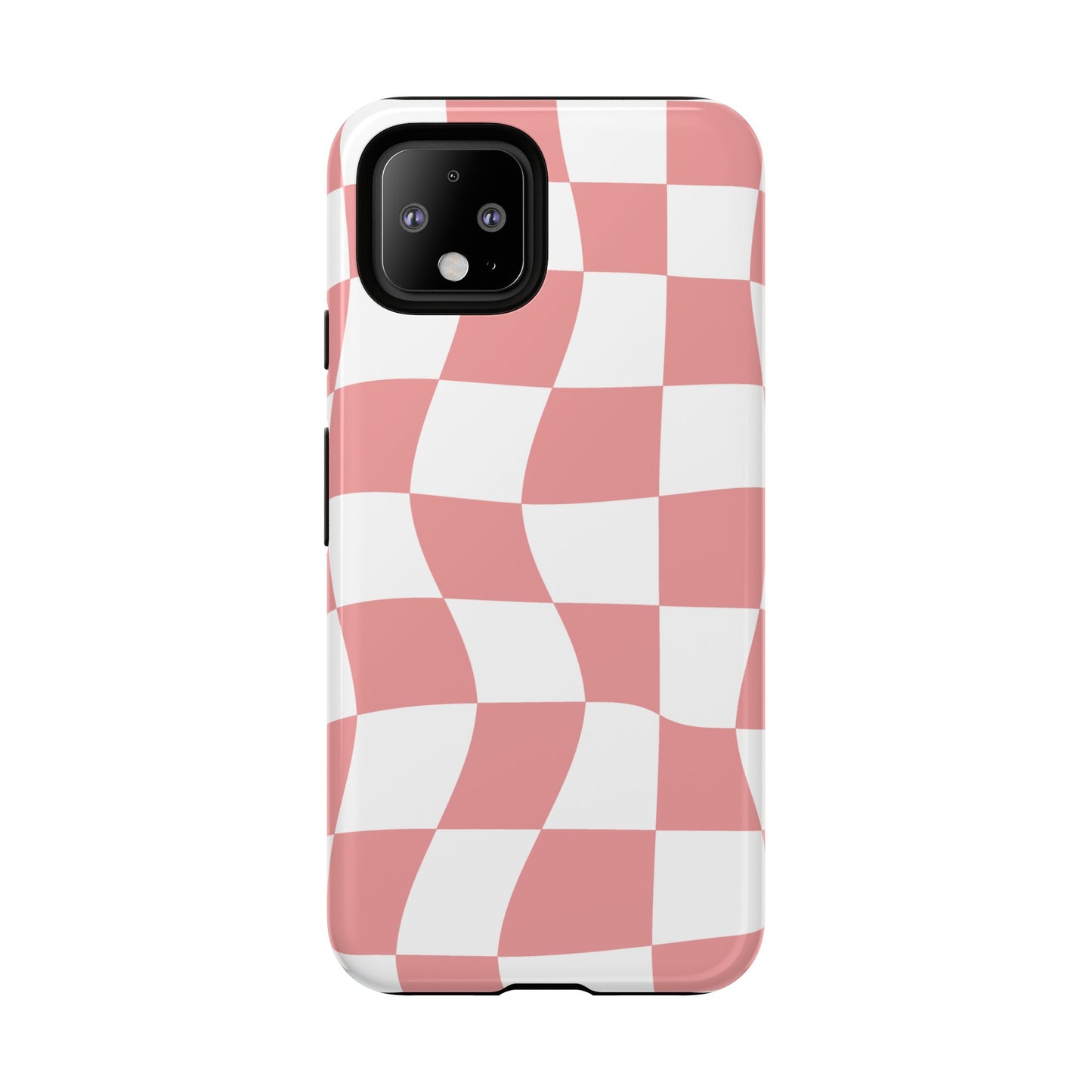 Wavy Pink Chequered Tough Case