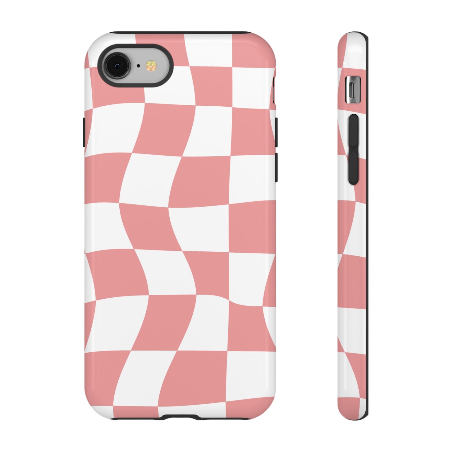 Wavy Pink Chequered Tough Case