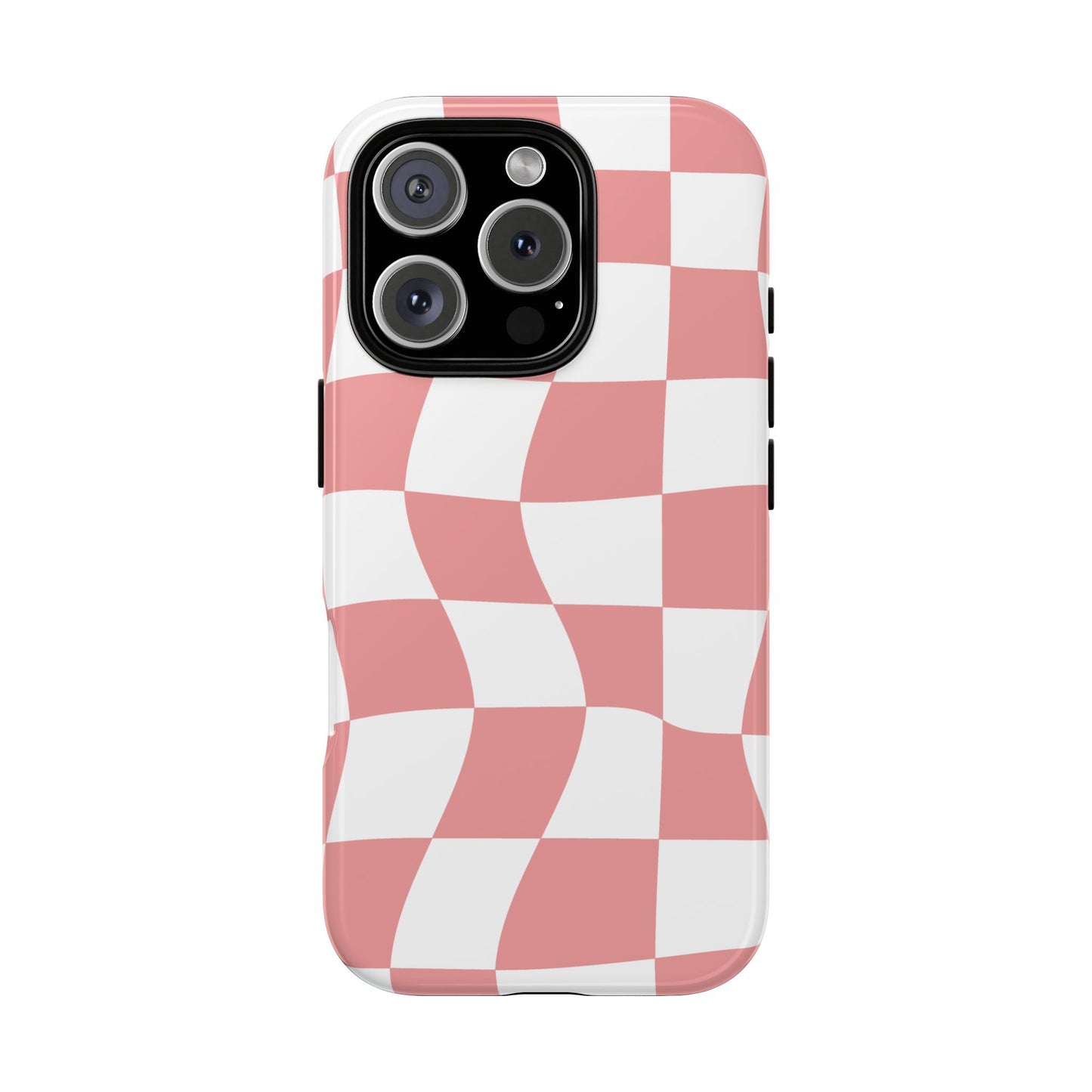 Wavy Pink Chequered Tough Case