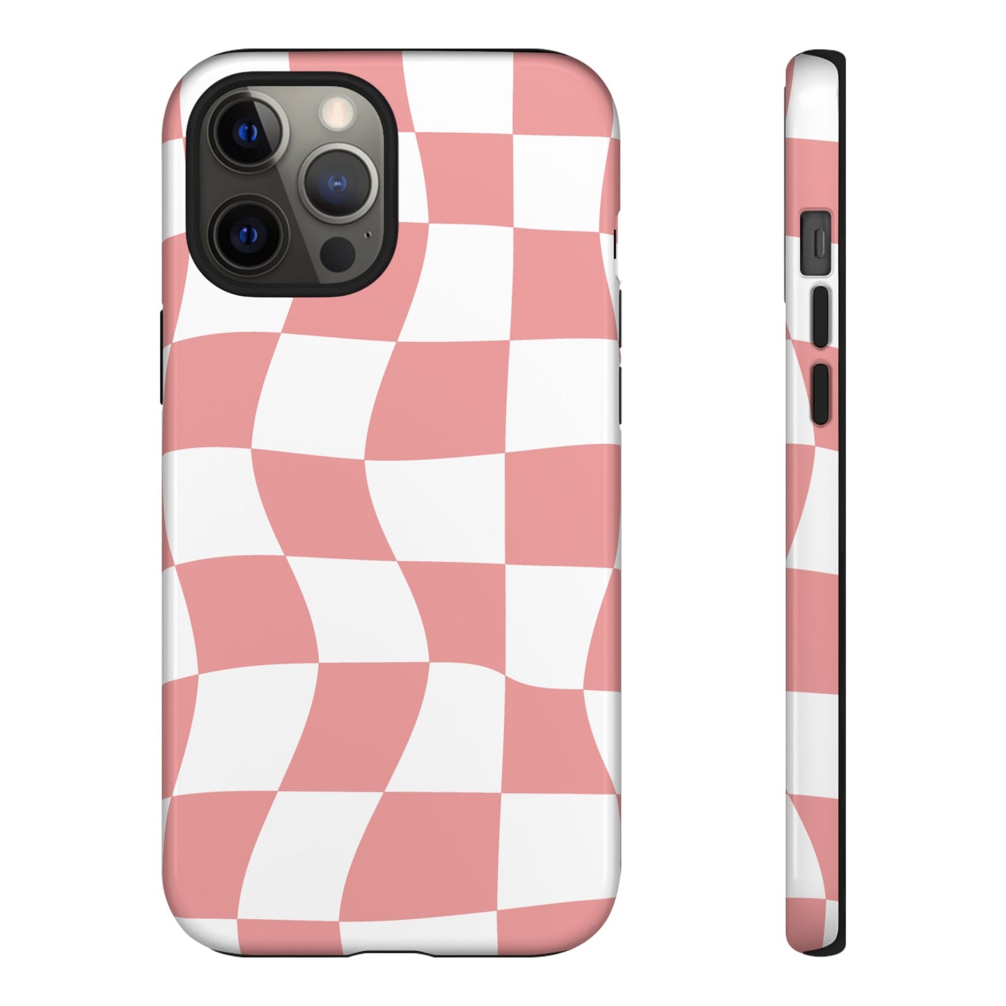 Wavy Pink Chequered Tough Case