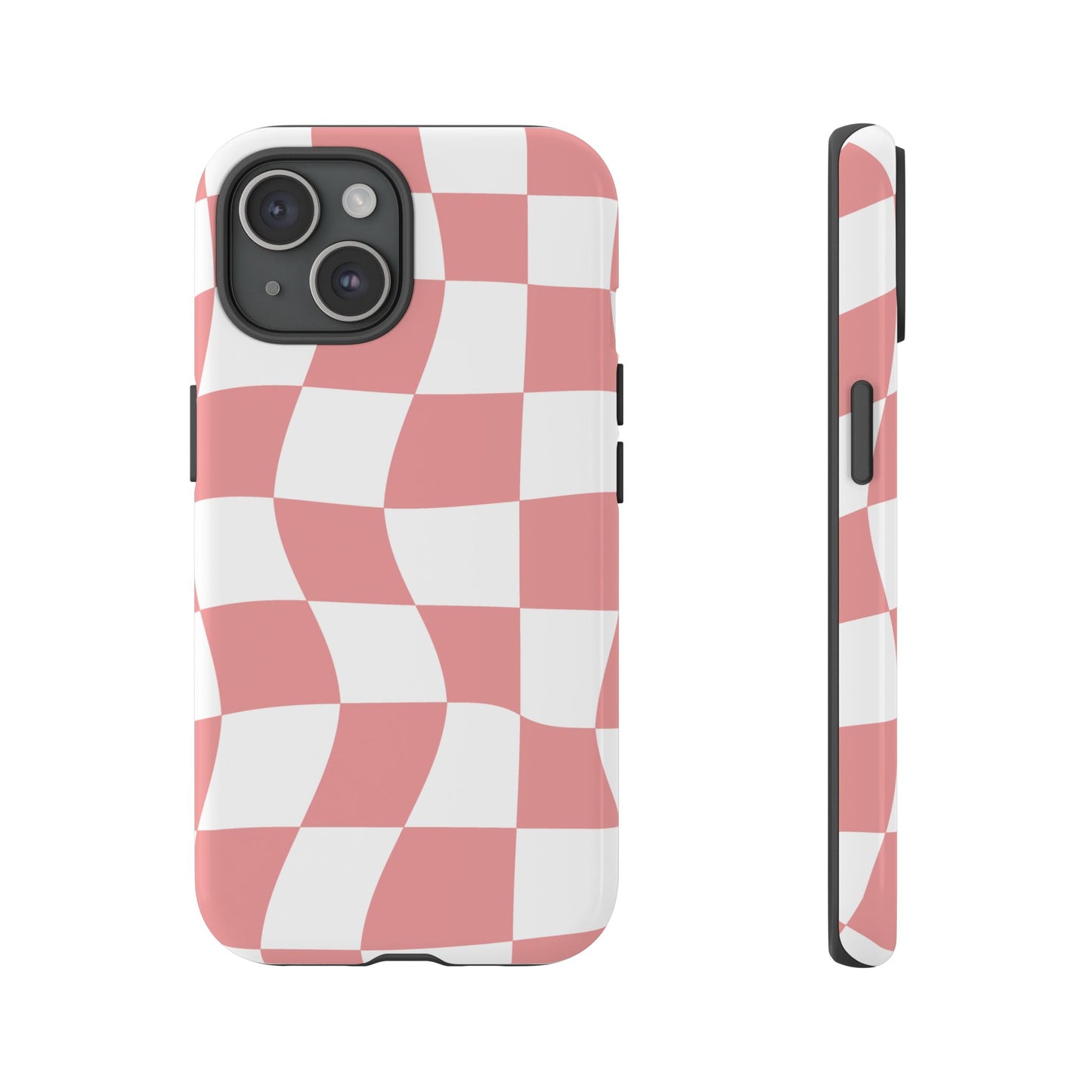 Wavy Pink Chequered Tough Case