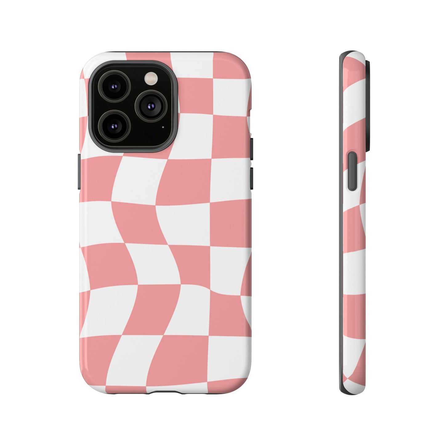 Wavy Pink Chequered Tough Case
