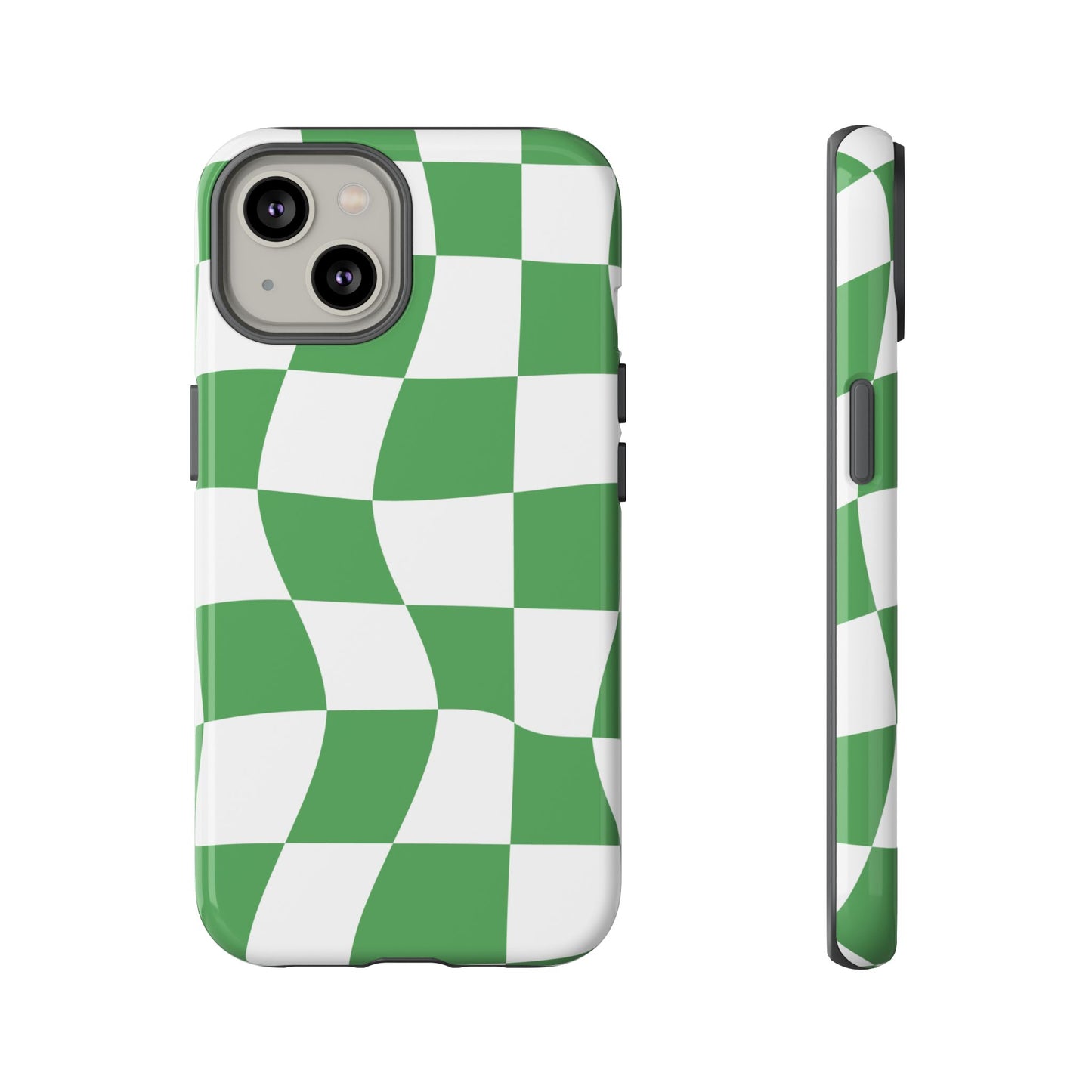 Wavy Green Chequered Tough Case
