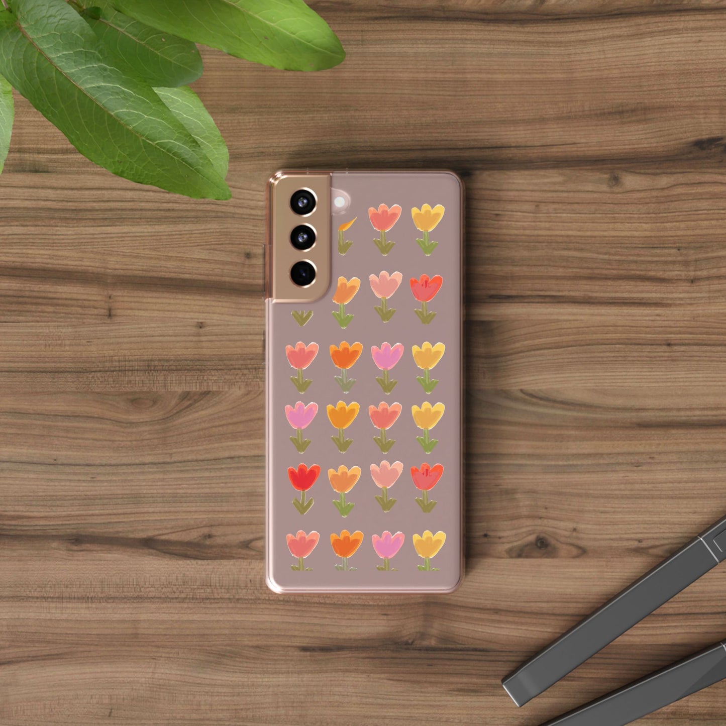 Pastel Flowers Clear Phone Case