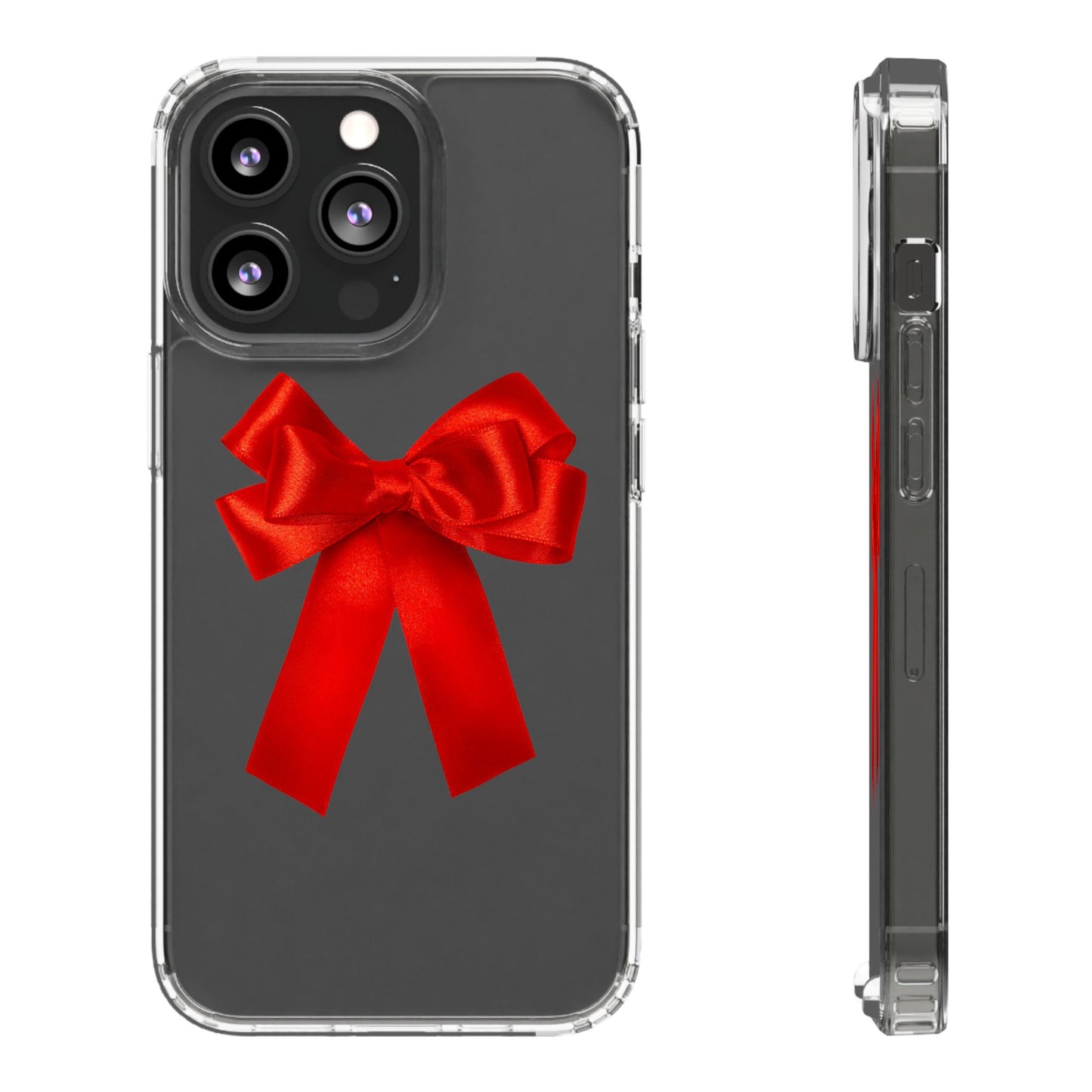 Aesthetic Red Bow Clear Case