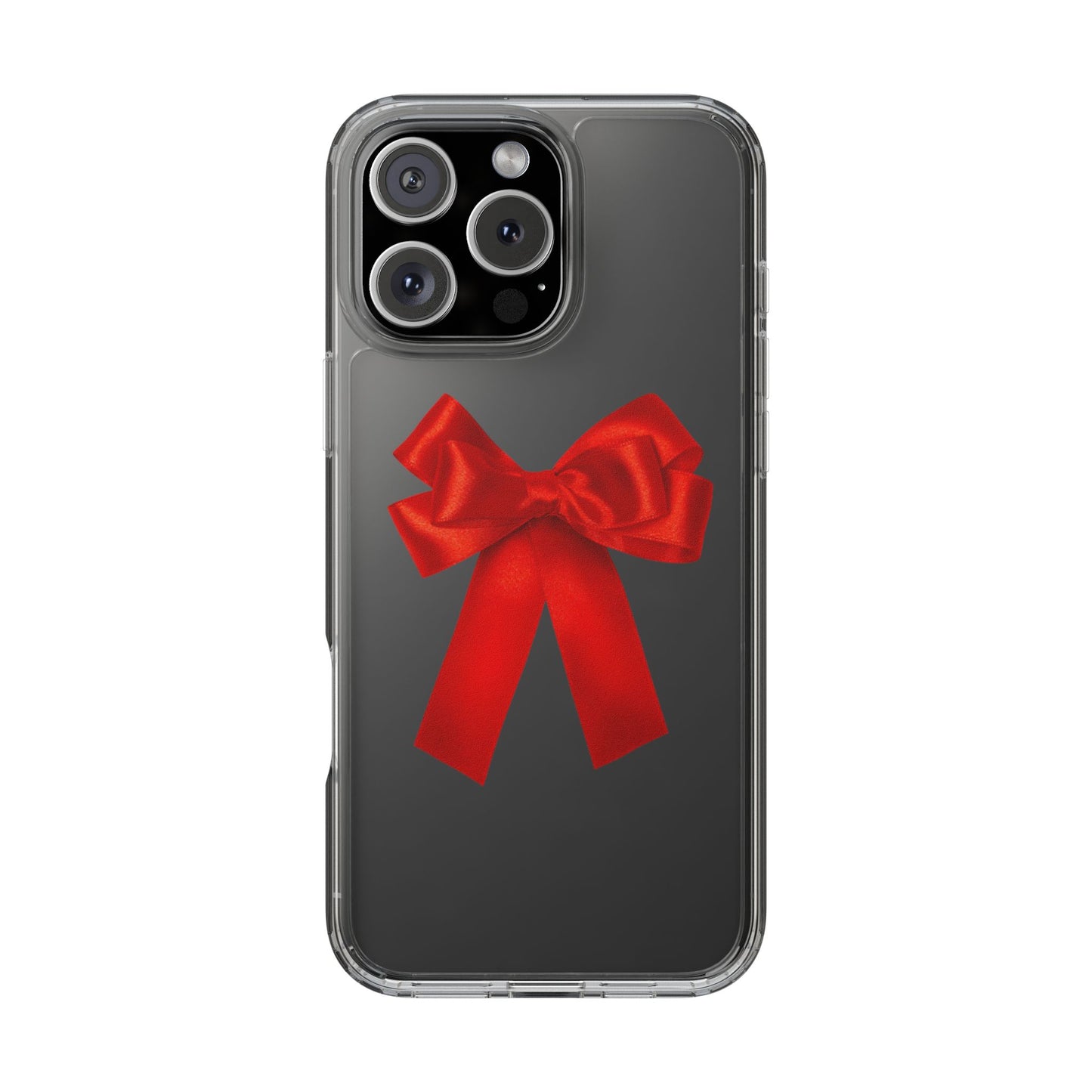 Aesthetic Red Bow Clear Case