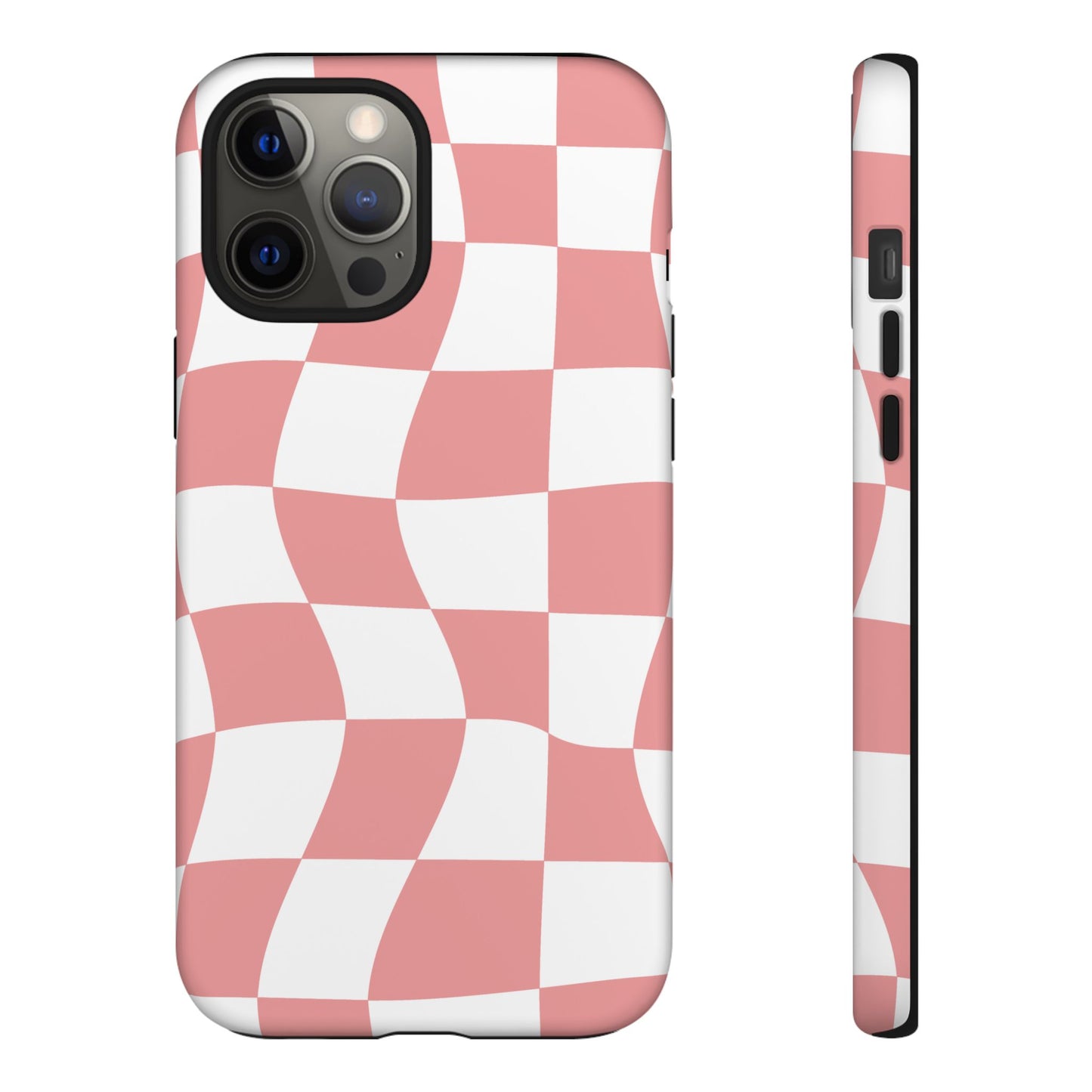 Wavy Pink Chequered Tough Case