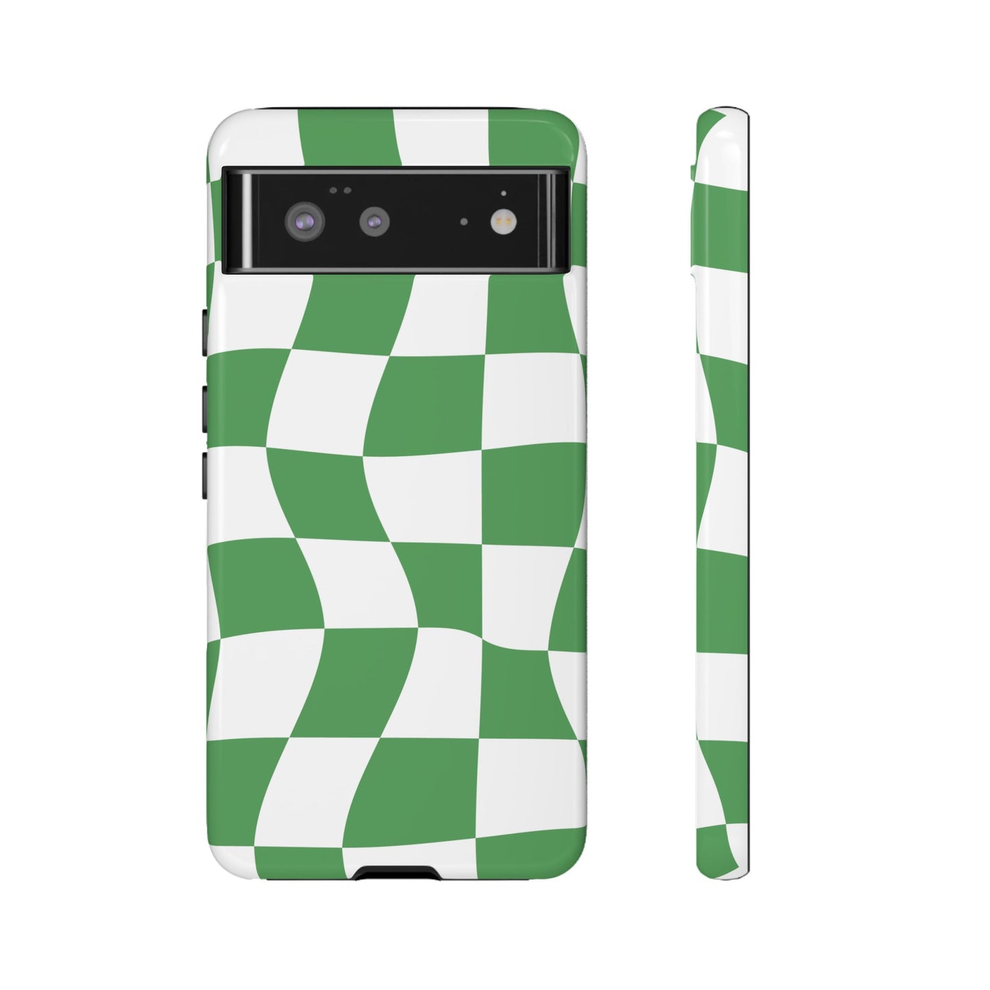 Wavy Green Chequered Tough Case