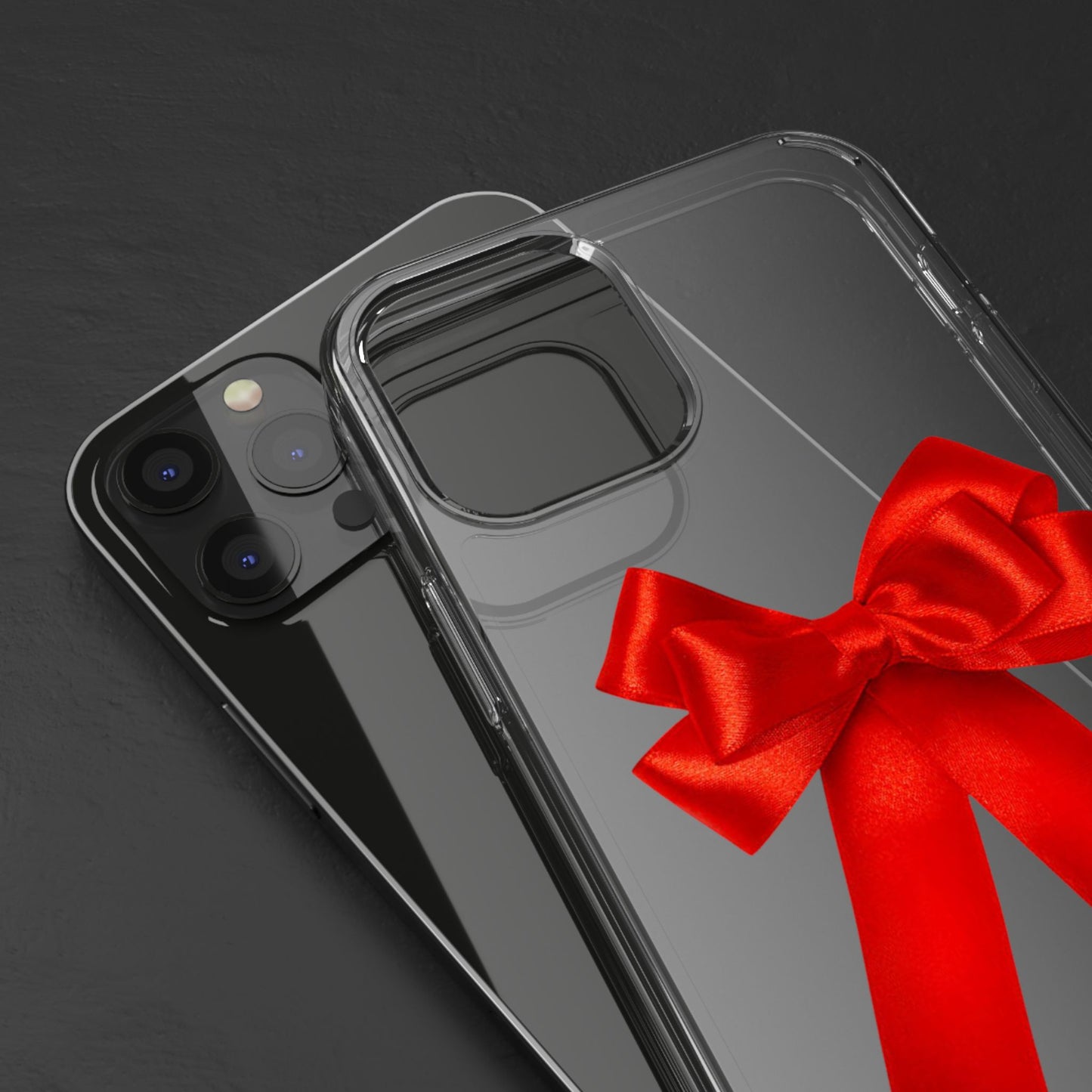 Aesthetic Red Bow Clear Case