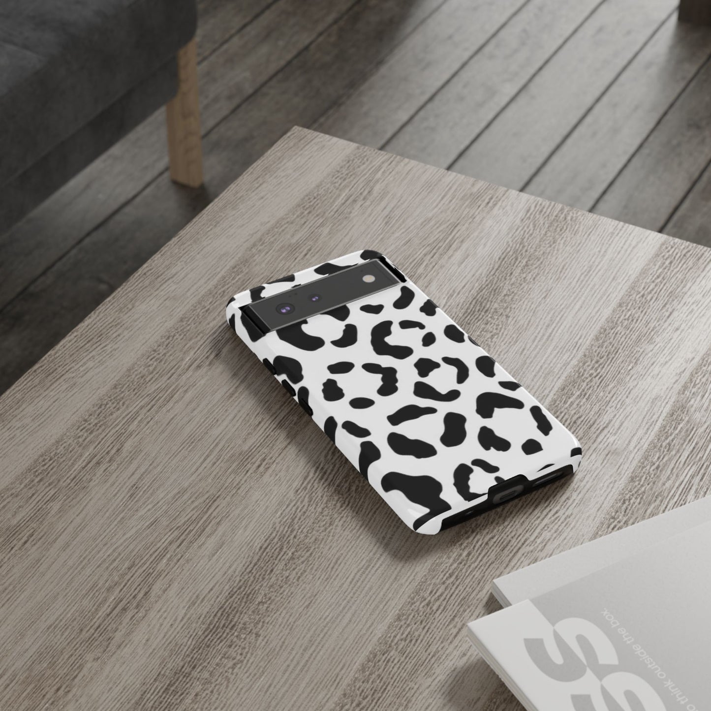 Black and White Leopard Print Tough Case
