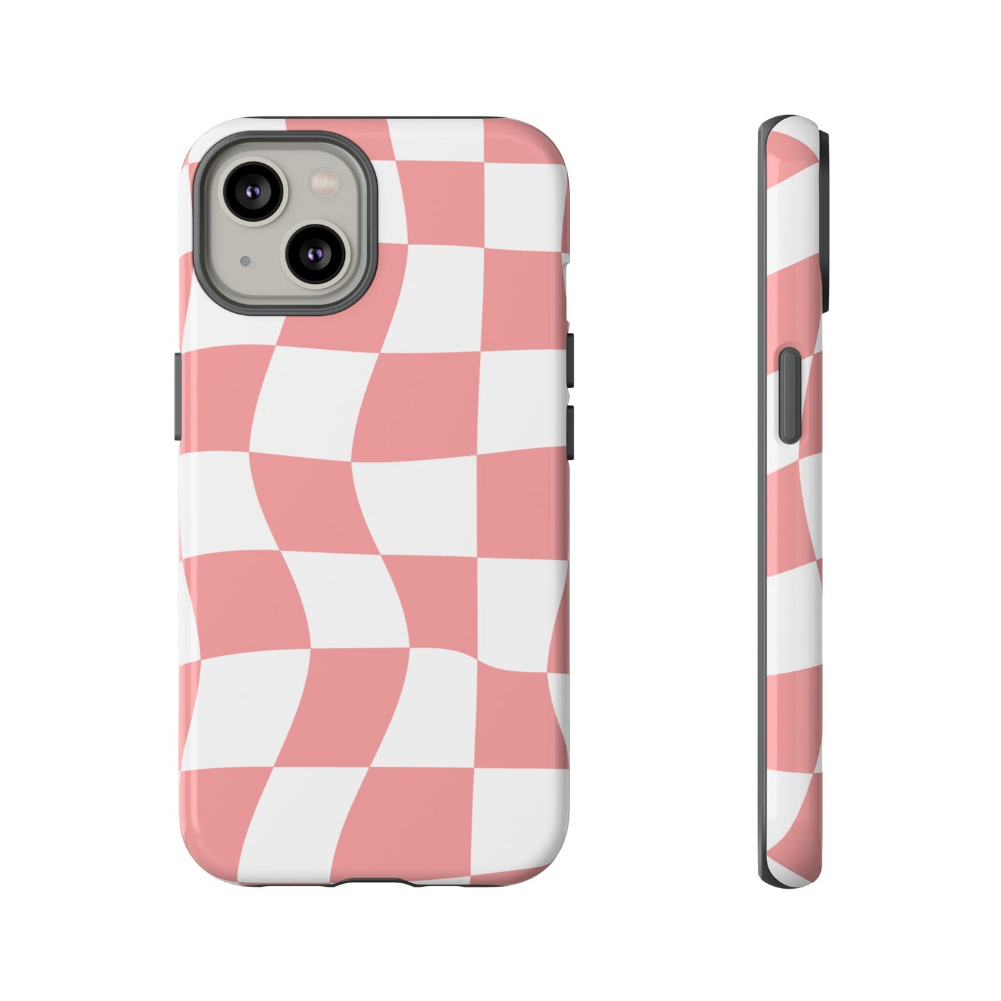 Wavy Pink Chequered Tough Case
