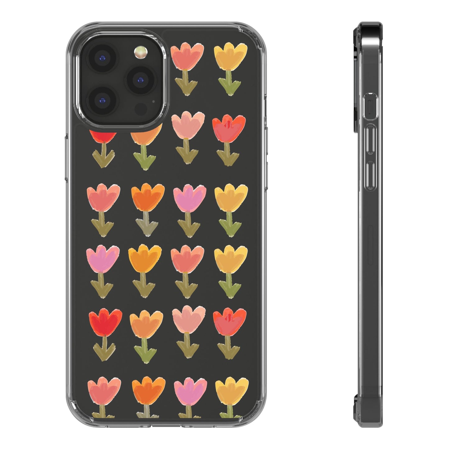 Pastel Flowers Clear Phone Case