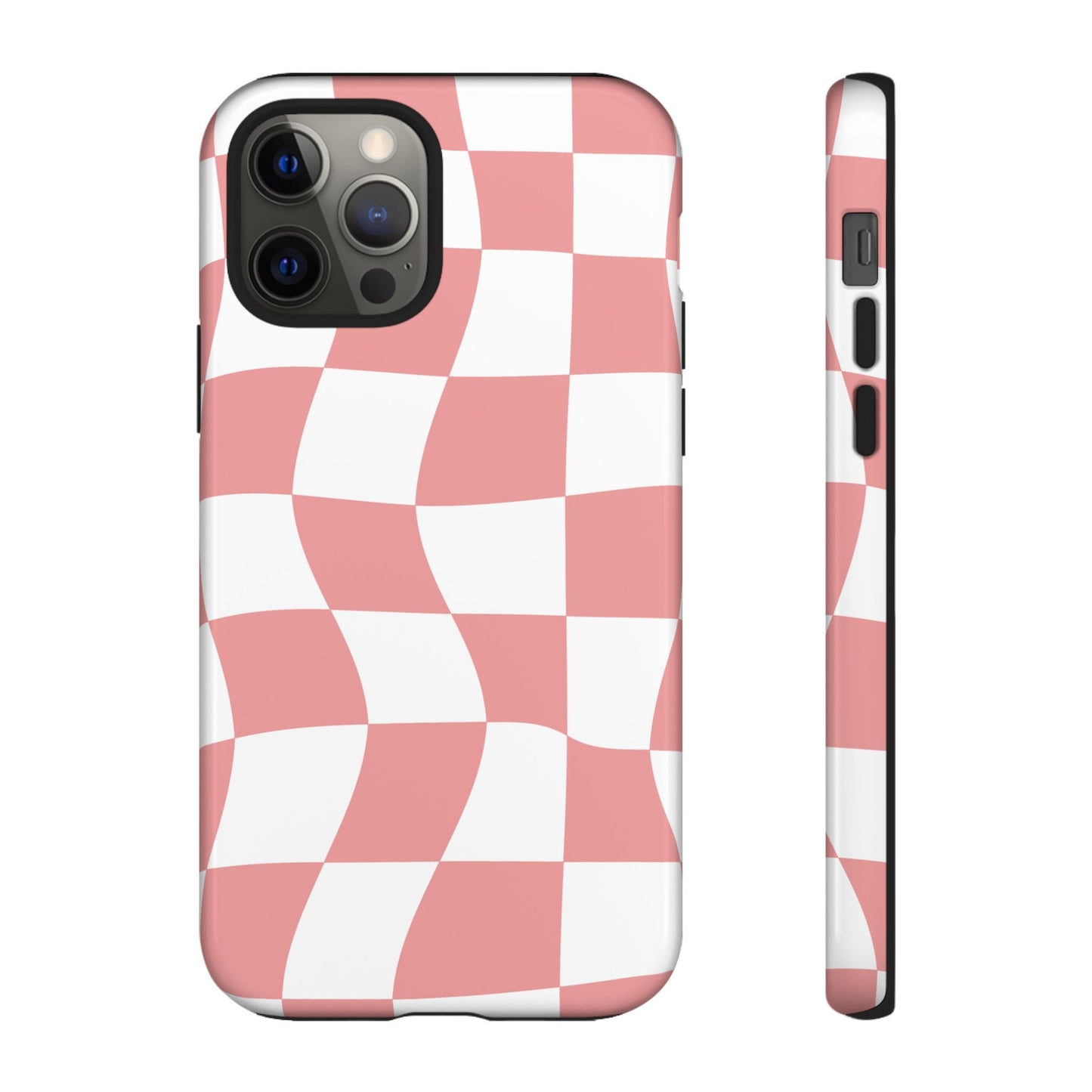Wavy Pink Chequered Tough Case