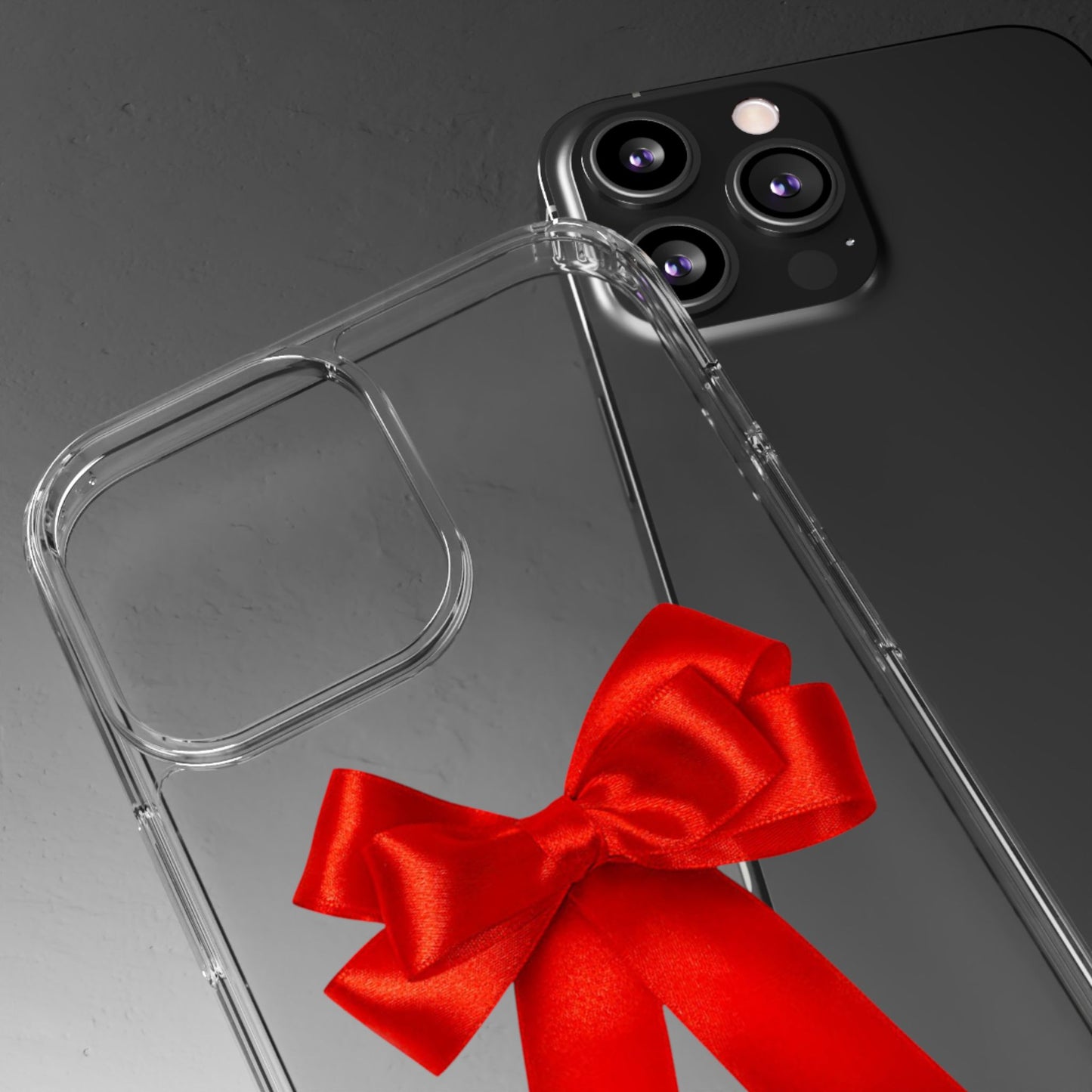 Aesthetic Red Bow Clear Case