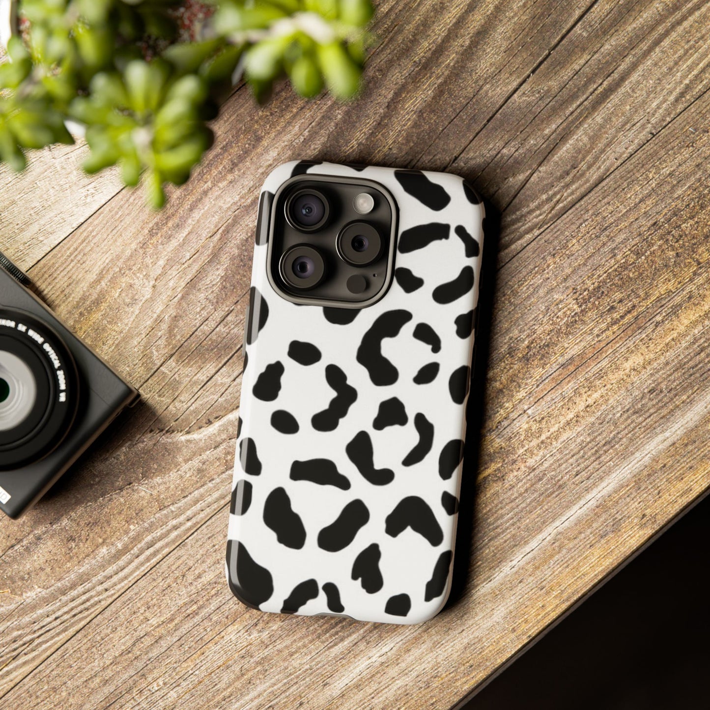 Black and White Leopard Print Tough Case