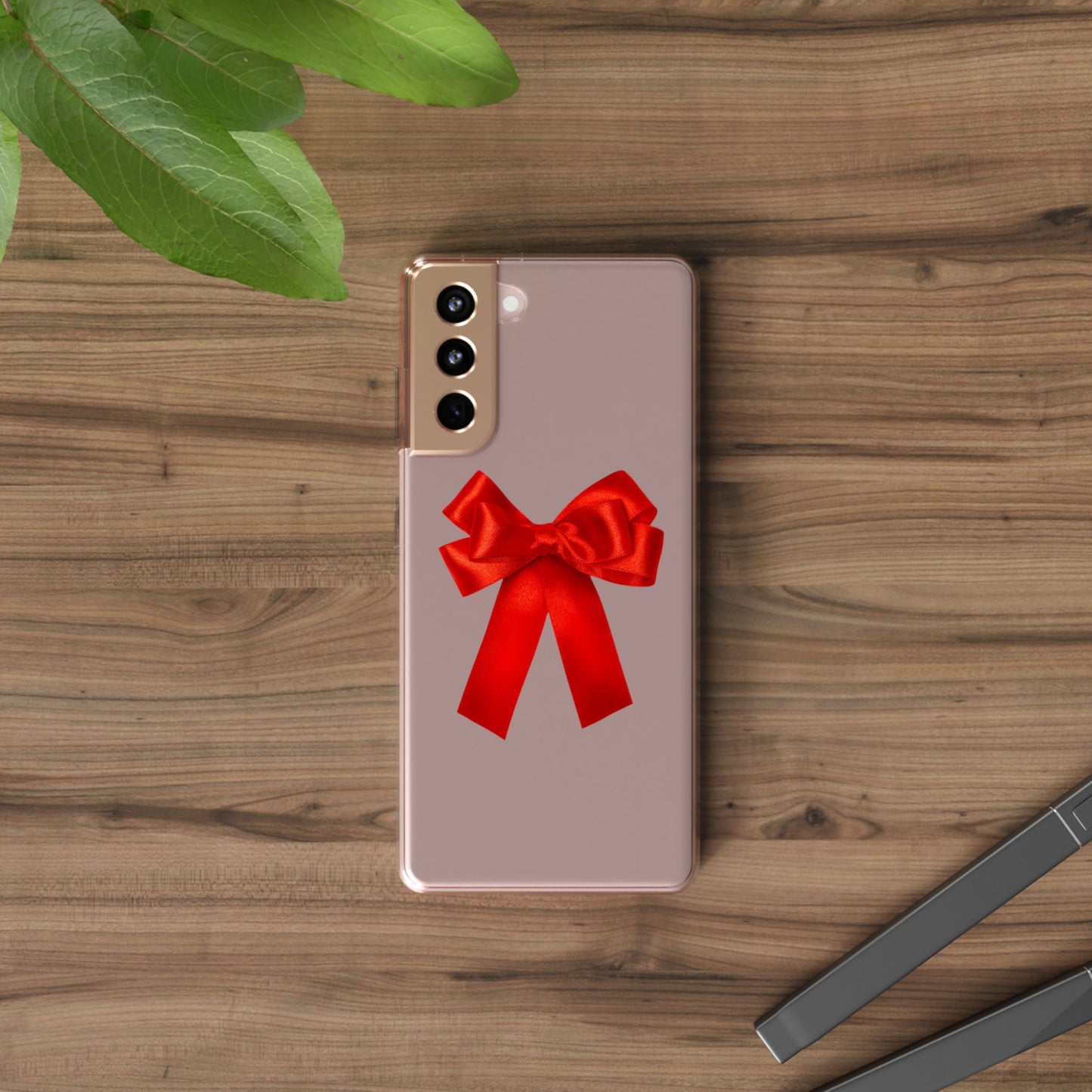Aesthetic Red Bow Clear Case