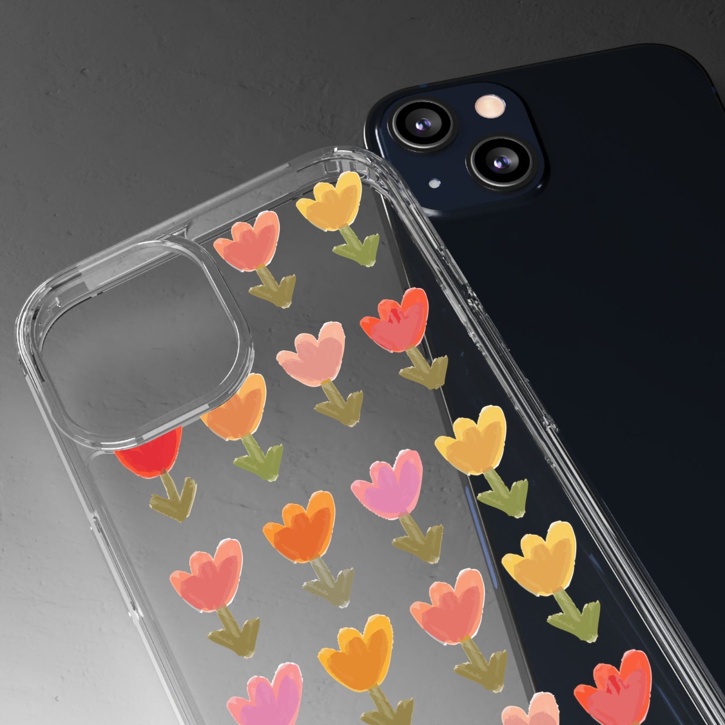 Pastel Flowers Clear Phone Case