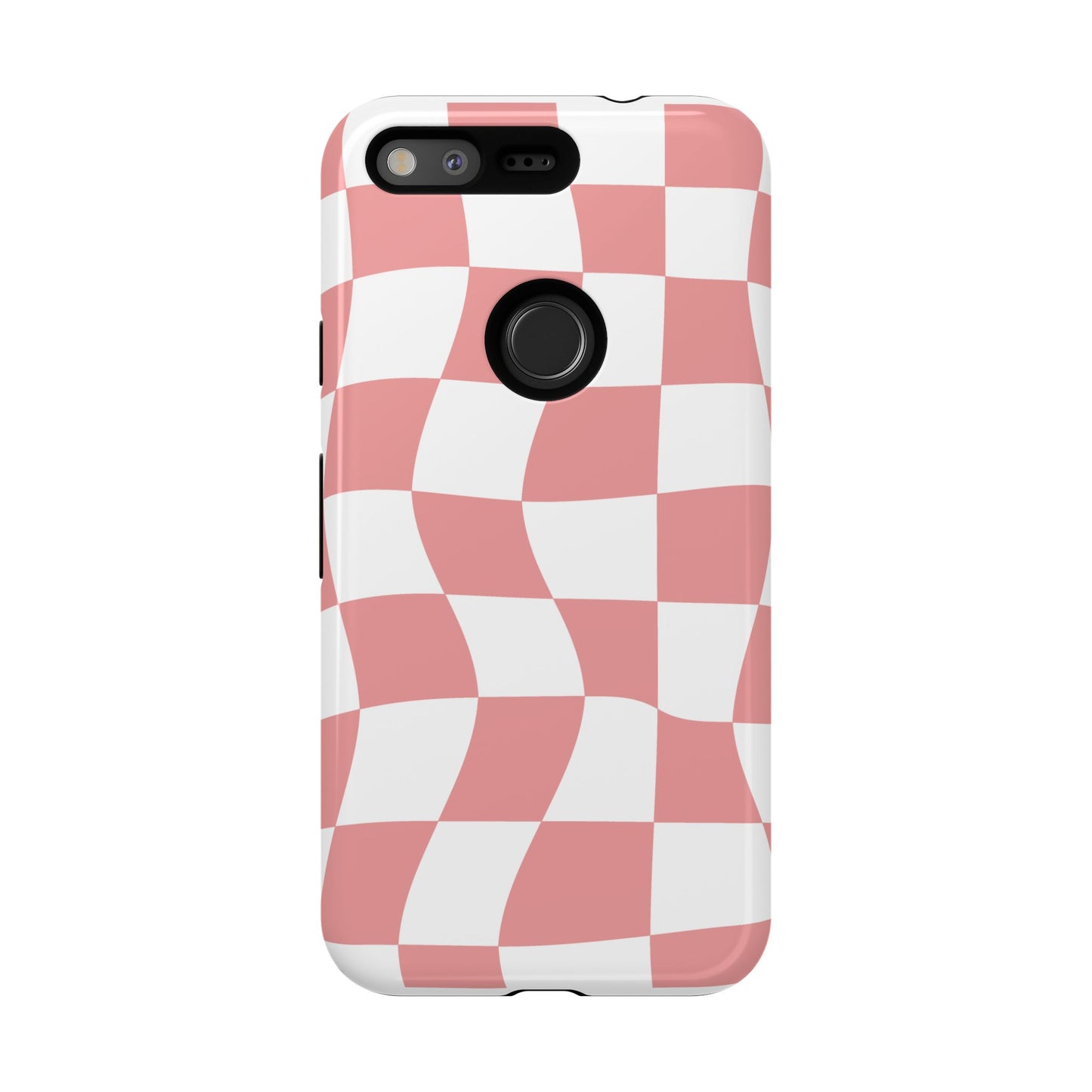 Wavy Pink Chequered Tough Case