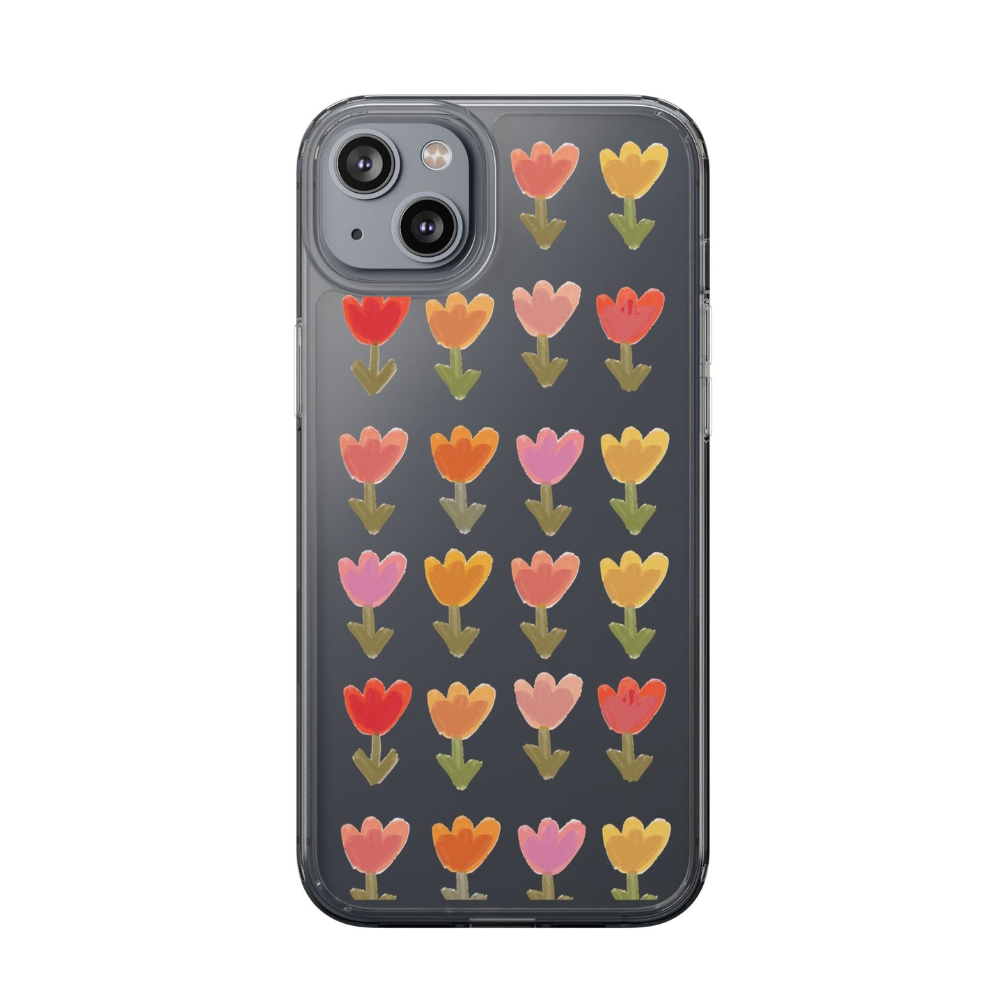 Pastel Flowers Clear Phone Case