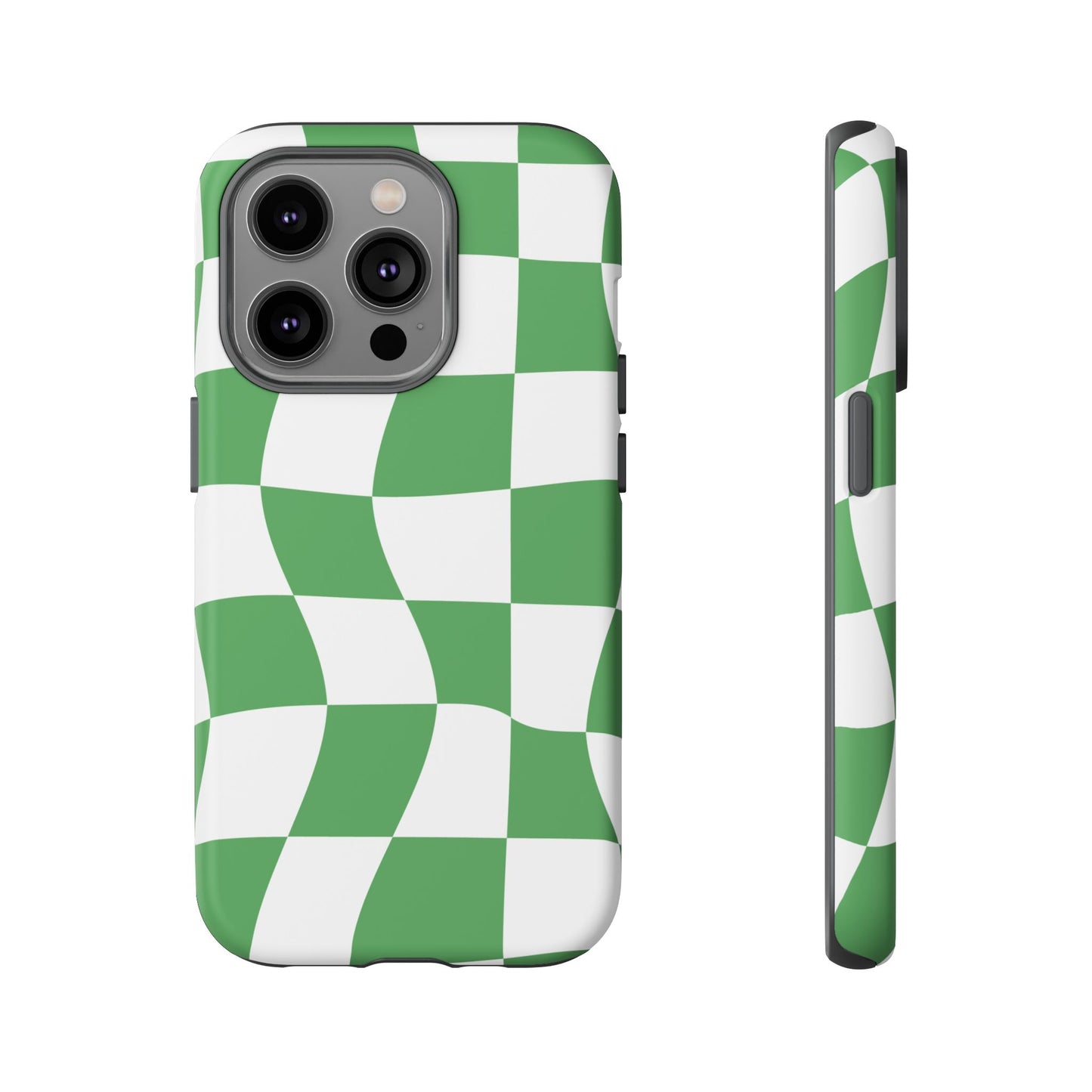 Wavy Green Chequered Tough Case