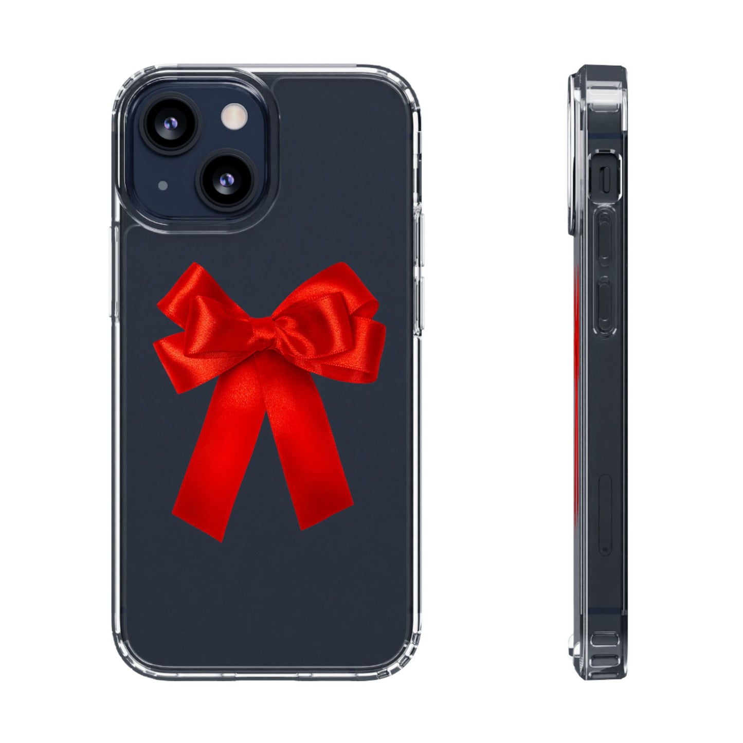 Aesthetic Red Bow Clear Case