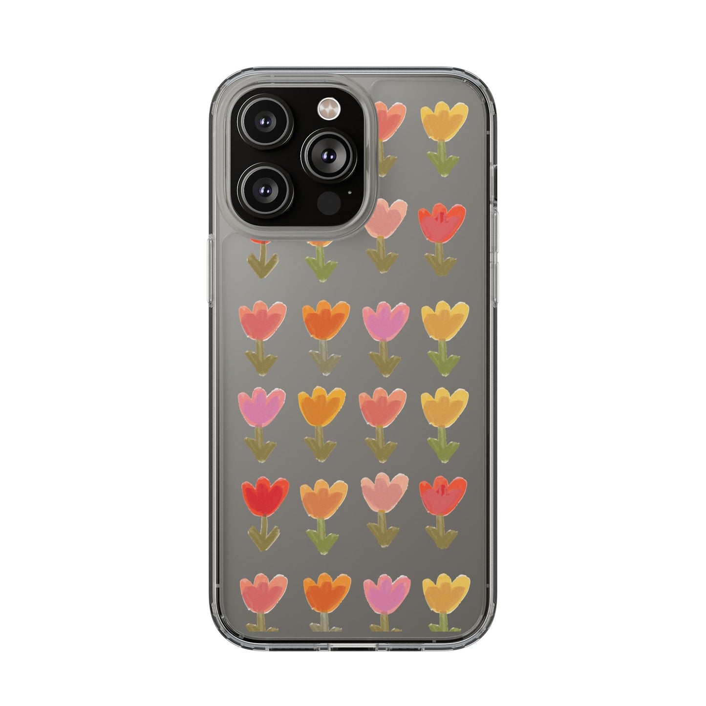 Pastel Flowers Clear Phone Case