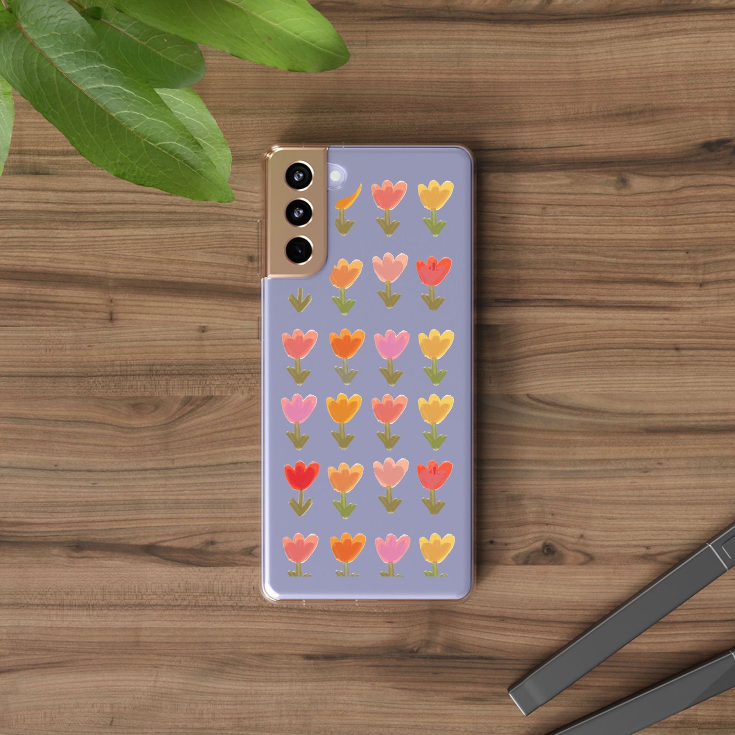 Pastel Flowers Clear Phone Case